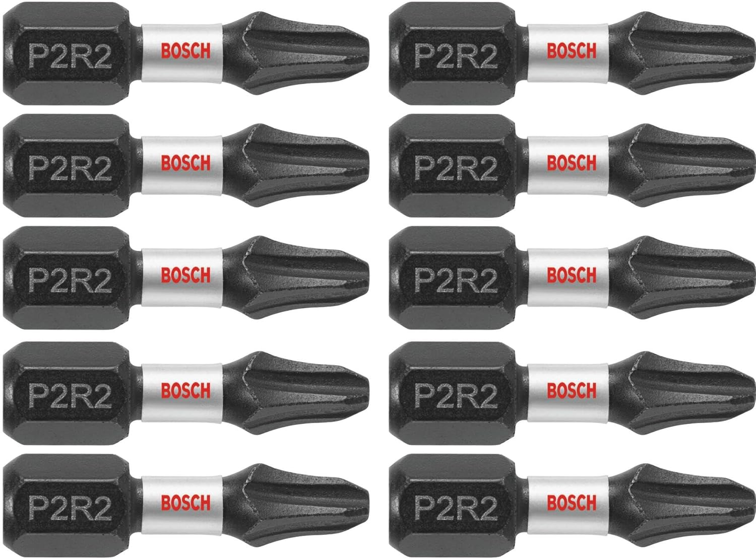 ITP2R21B 10-Pack 1 In. Phillips/Square #2 Impact Tough Screwdriving Insert Bits