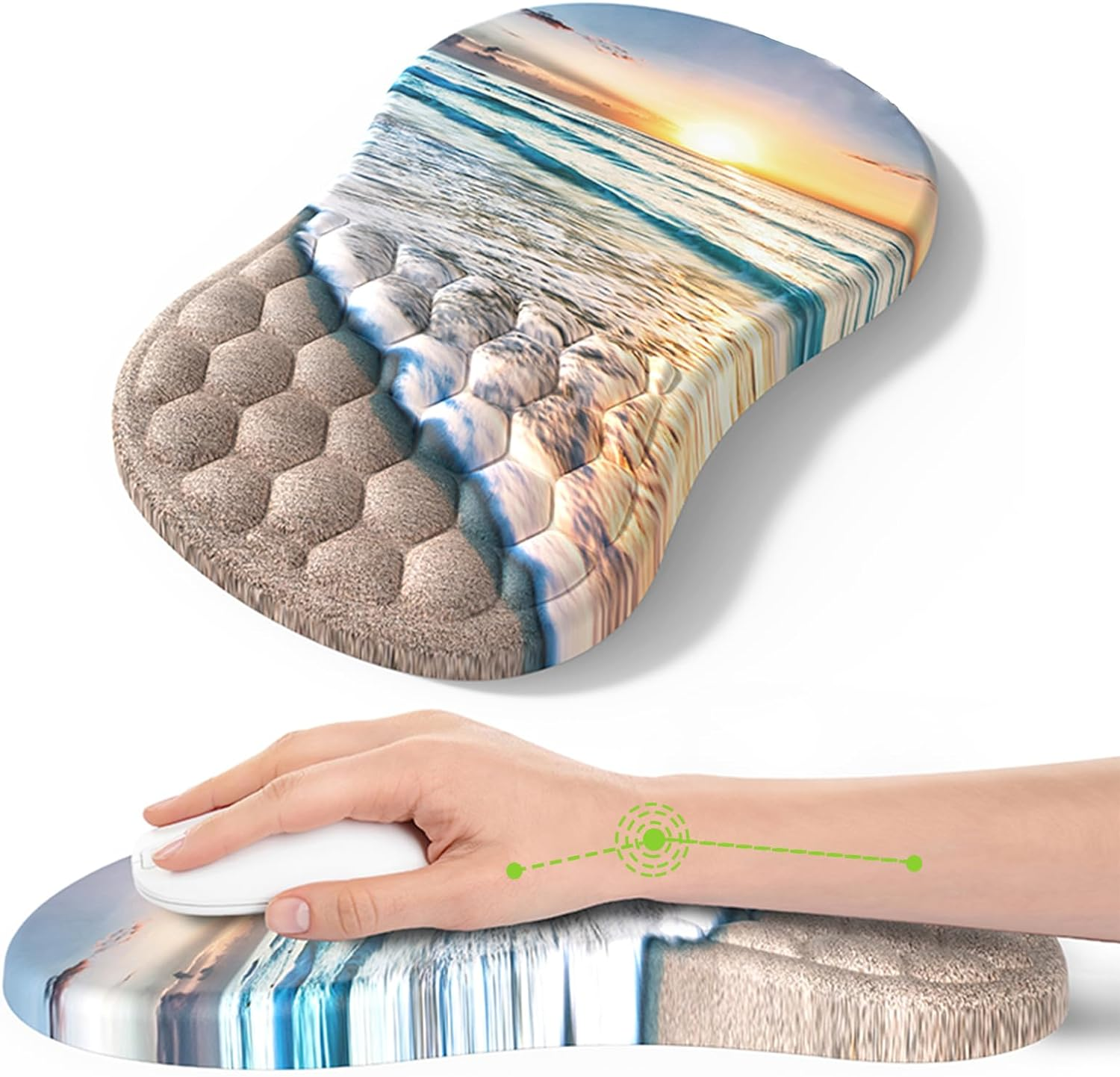 Emanya Ergonomic Large Mouse Pad Wrist Support with Massage Bump Dot Design f... - Picture 2 of 9