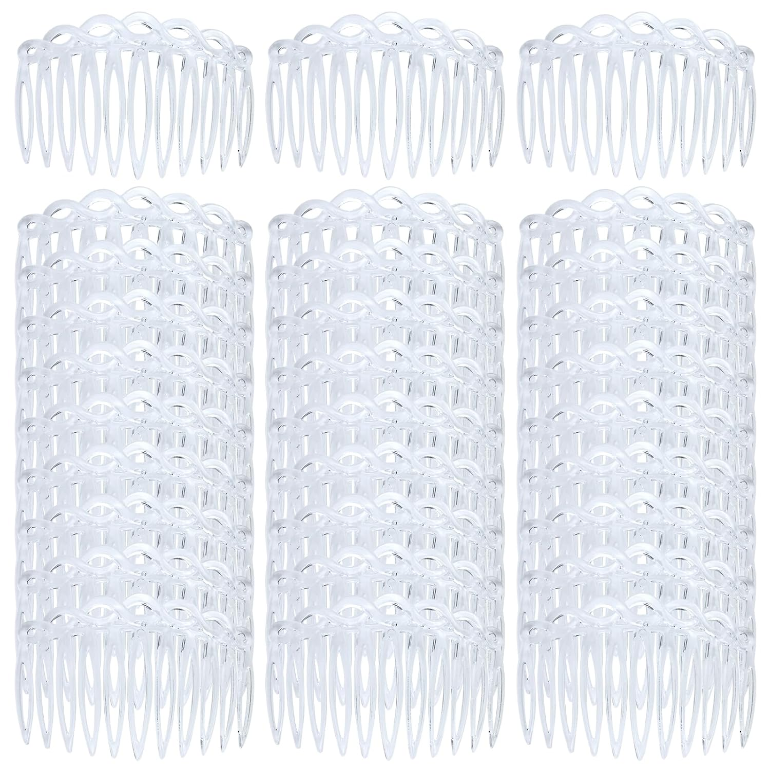 30 Pieces Clear White French Twist Water Wave Plastic Hair Side Combs Slides with 11 Teeth Wedding Brides Veil Combs Hair Accessories for Women Girls