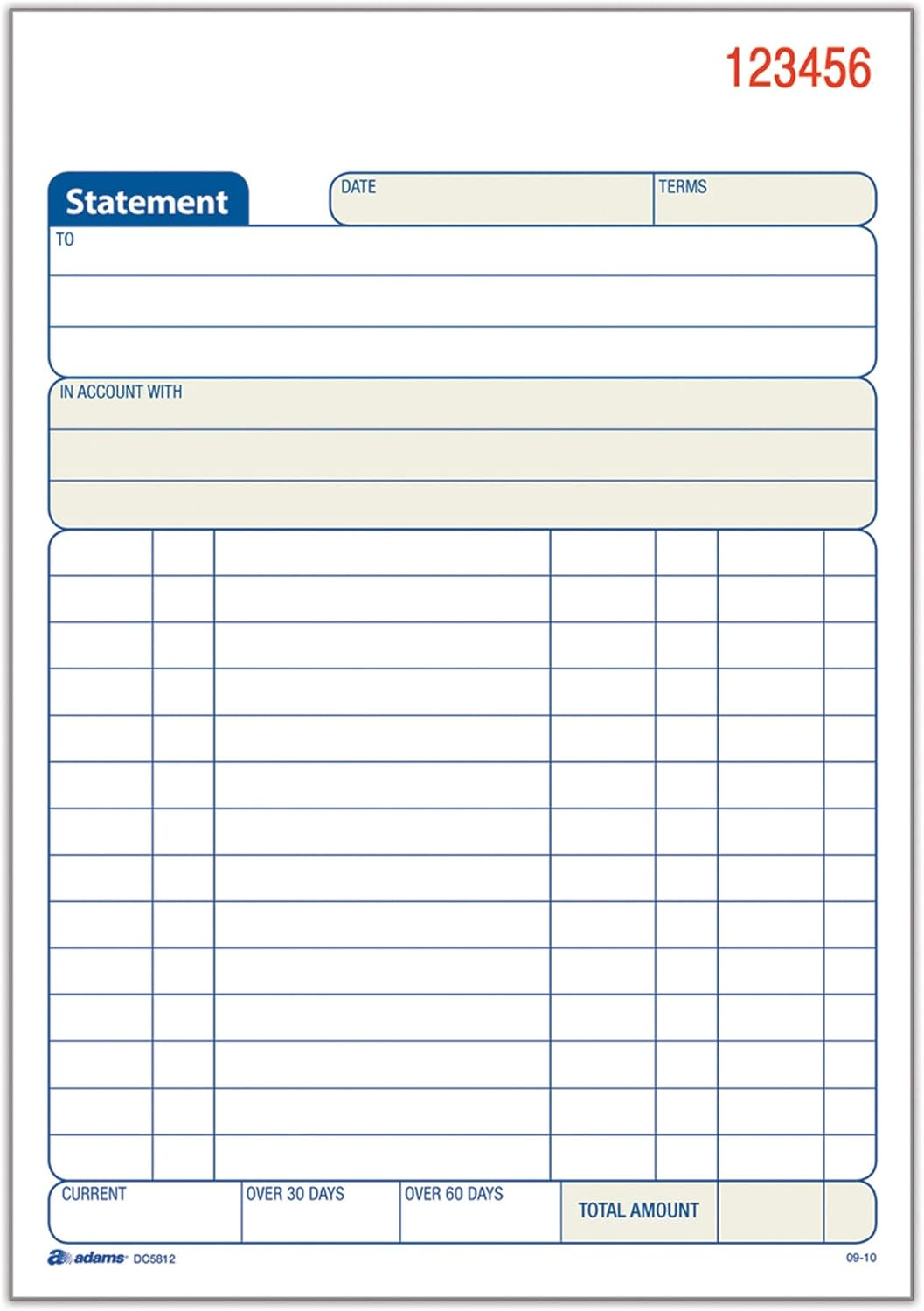Tops Adams Statement Book, 2-Part Carbonless, White/Canary, 5-9/16 X 8-7/16 Inches, 50 Sets (DC5812)