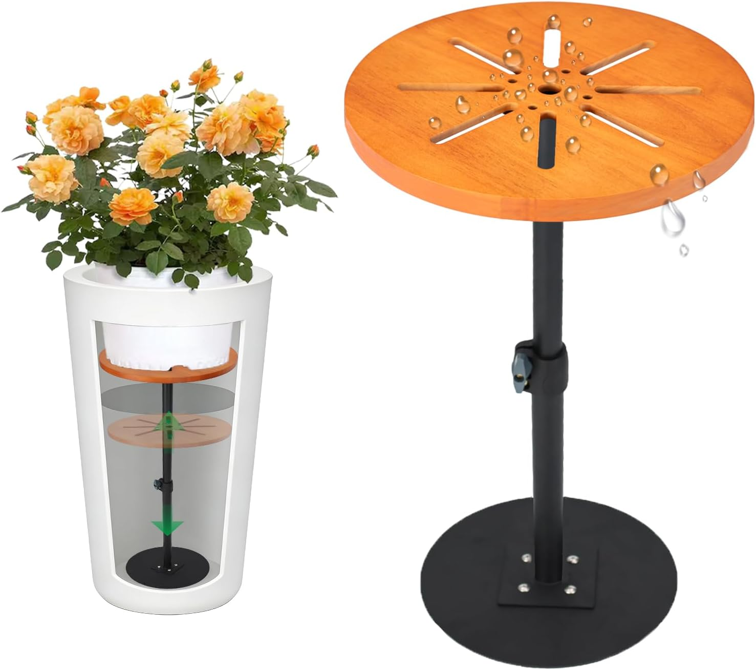 Adjustable Plant Risers for Large Pots, 12-21” Height, 1 Pack