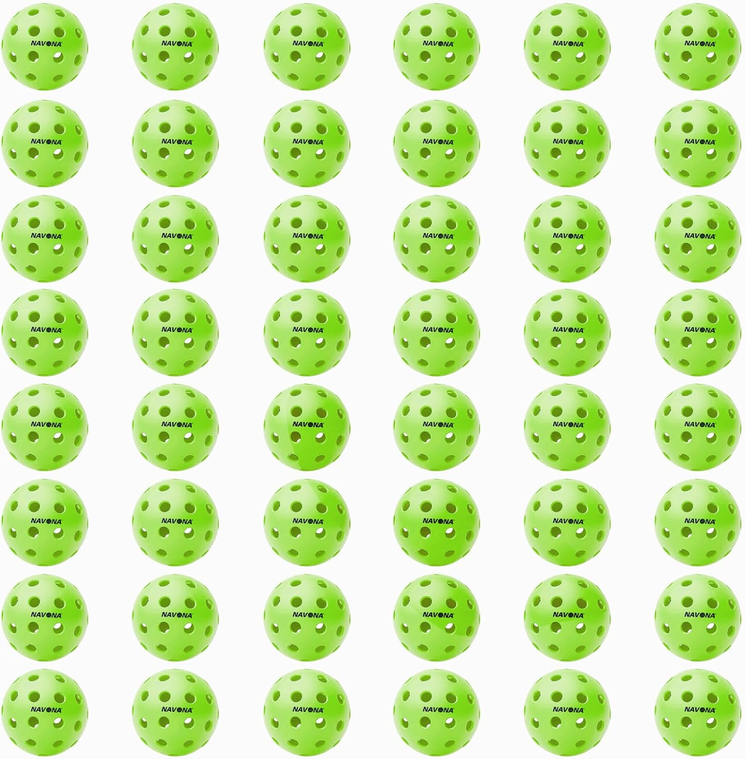 48 Pack Premium 40-Holes Outdoor Pickleball Balls, Meet USAPA Official Requirement, Perfectly Balanced, High Bounce True Flight, Durable Outdoor Pickleball Set