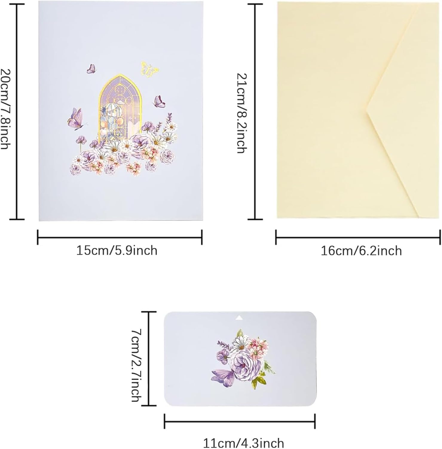 TuoYi 3D Butterfly Pop up Card, Butterfly and Flower 3D Greeting Card with En... - Picture 5 of 13