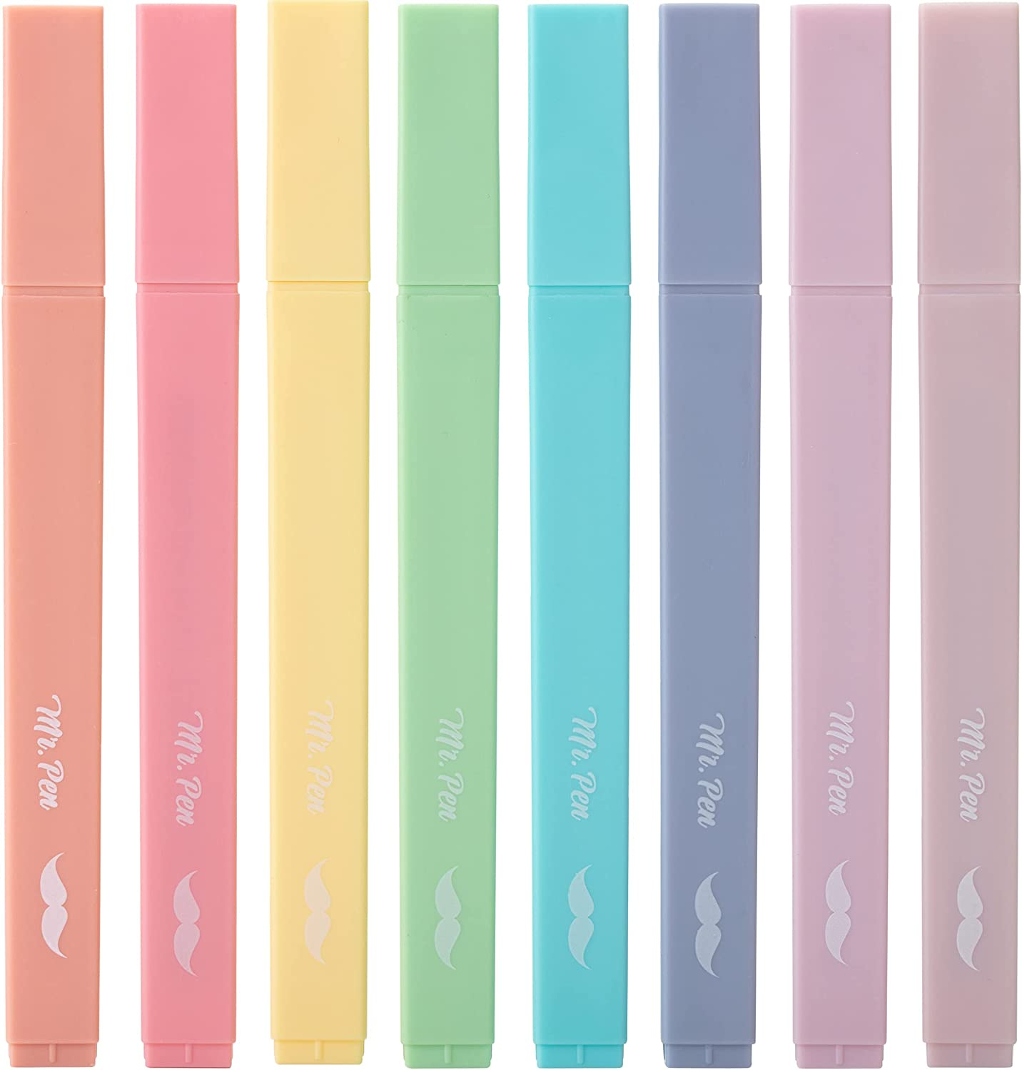 Mr. Pen- Aesthetic Cute Pastel Highlighters Set, 8 Pcs, Chisel Tip, Candy Colors, No Bleed Bible Assorted Colors
