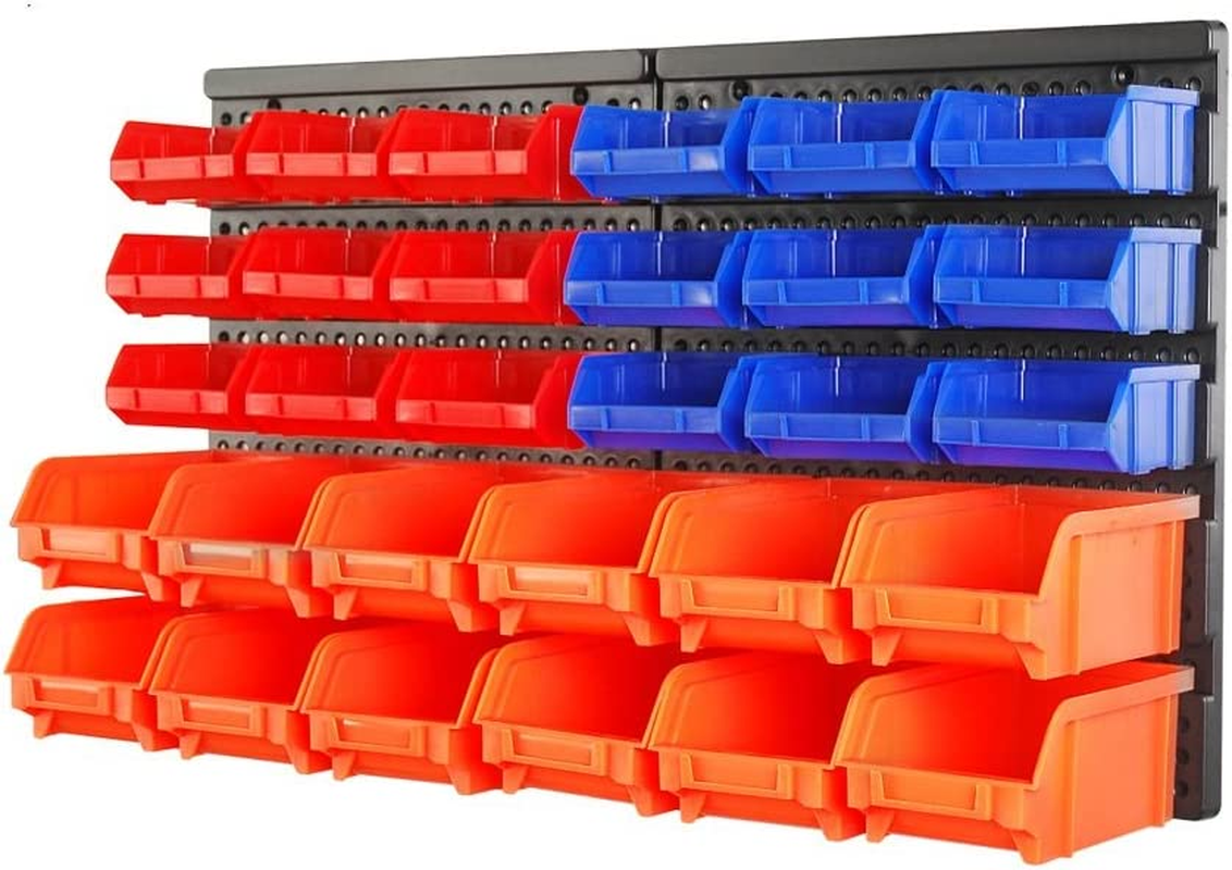 Organizador Pared 30 Bins Plástico para Garaje y Taller