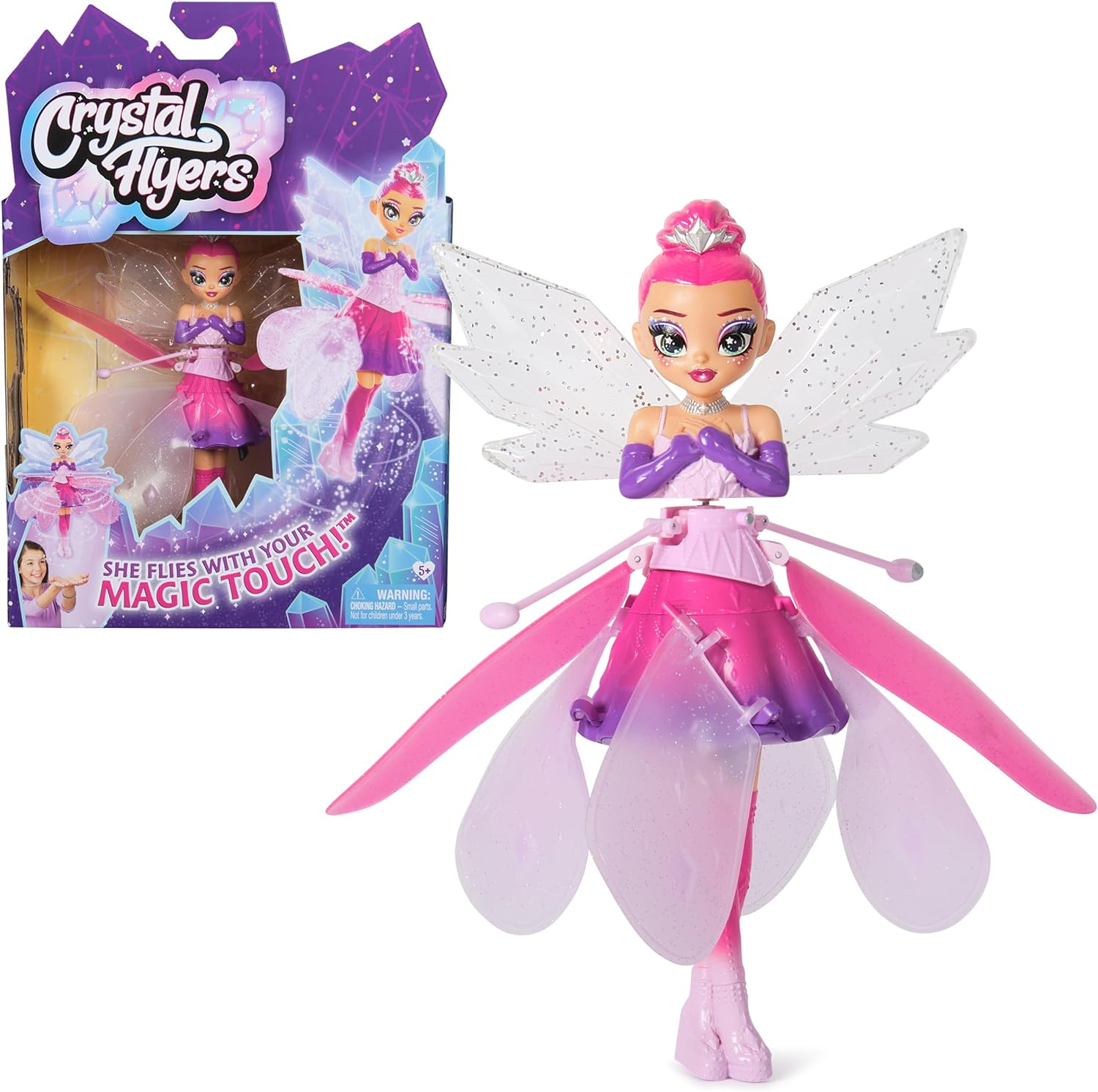 , Magical Flying Doll with Crystal Wings, Interactive Kids Toys for Ages 5 an...