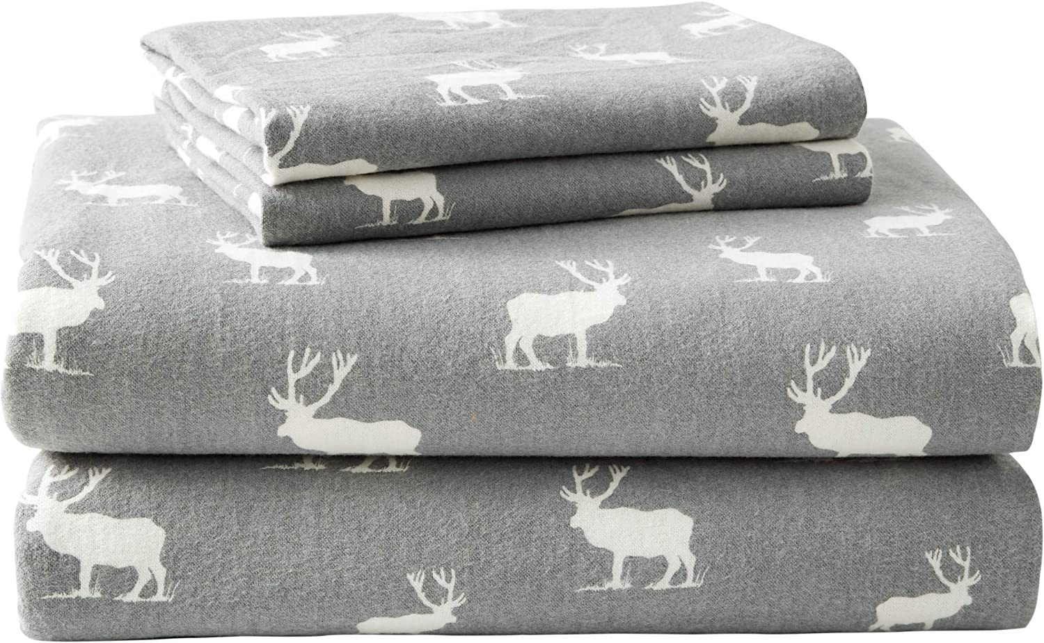 - Queen Sheet Set, Warm Breathable Cotton Flannel Bedding with Deep Pockets, Brushed for Extra Softness, Cozy Home Decor, Oeko-Tex Certified (Elk Grove, Queen)