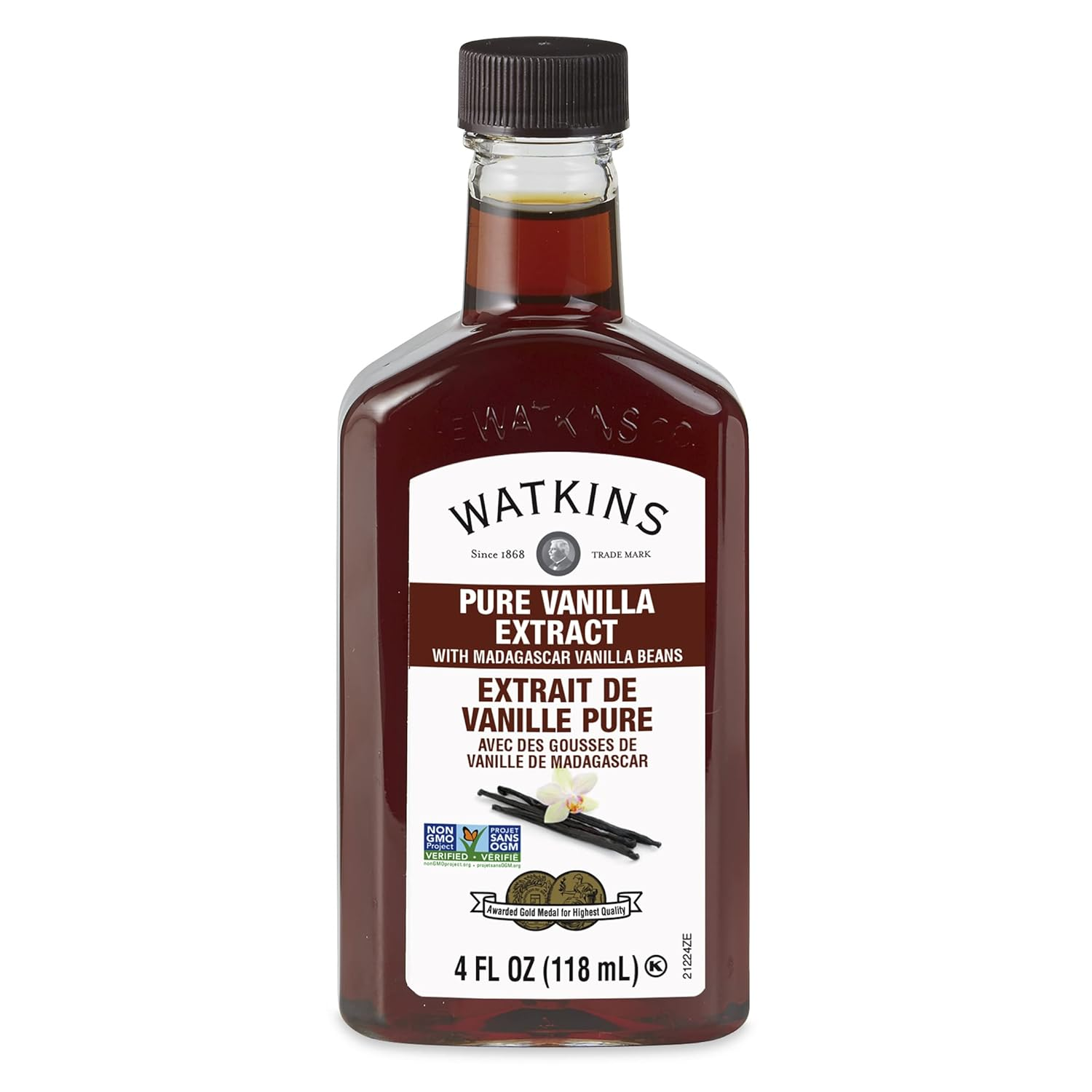 Watkins Pure Vanilla Extract, 4 oz Bottle, 1-Pack