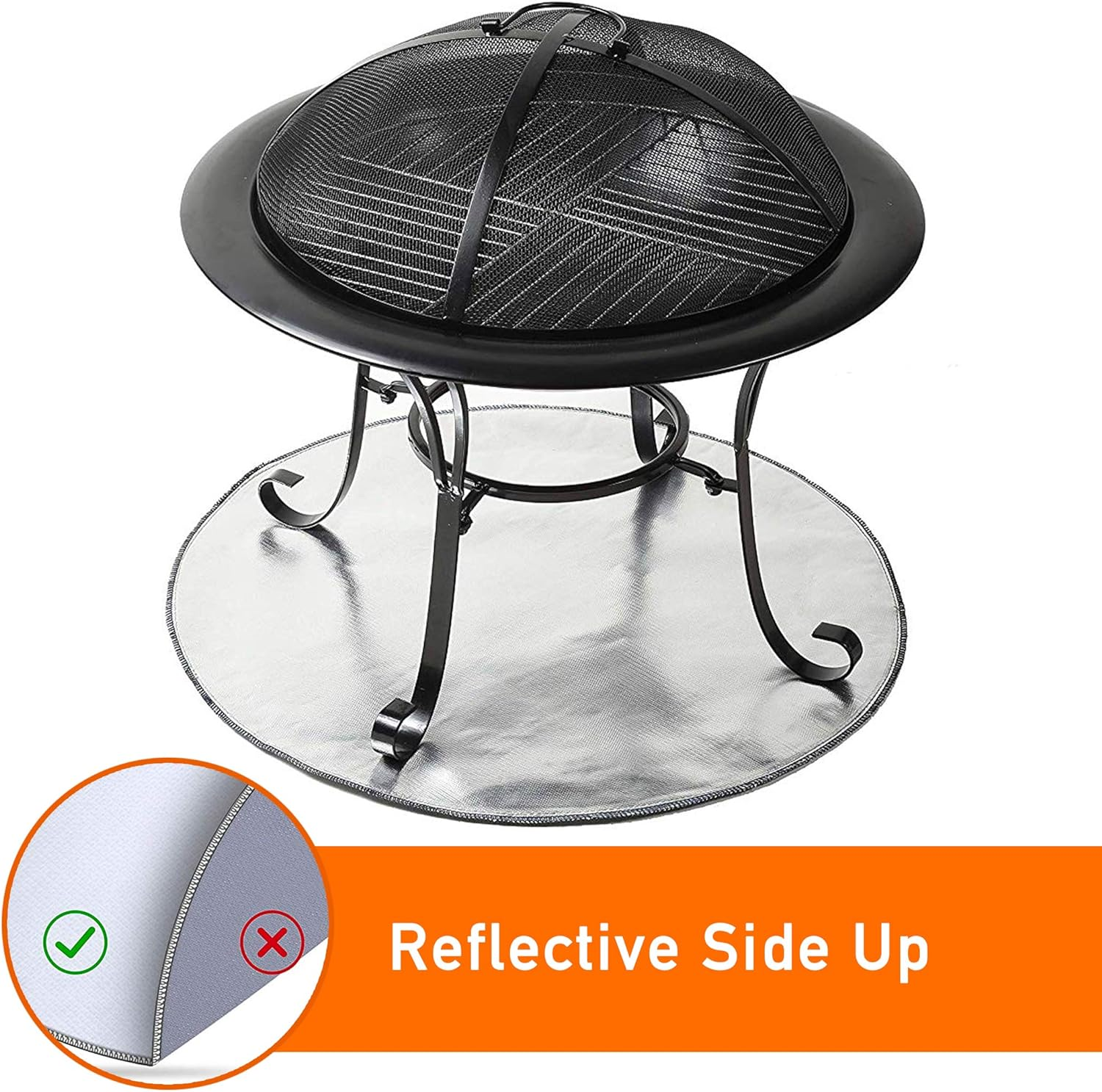 36" Diameter Round Fireproof Mat for Outdoor Patio and Deck Fire Pit - Heat S... - Picture 4 of 9
