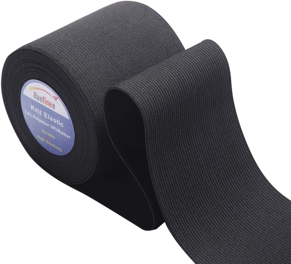 3 Inch Wide Sew On Elastic Band 5 Yards Stretch Sewing Craft Waistband Black