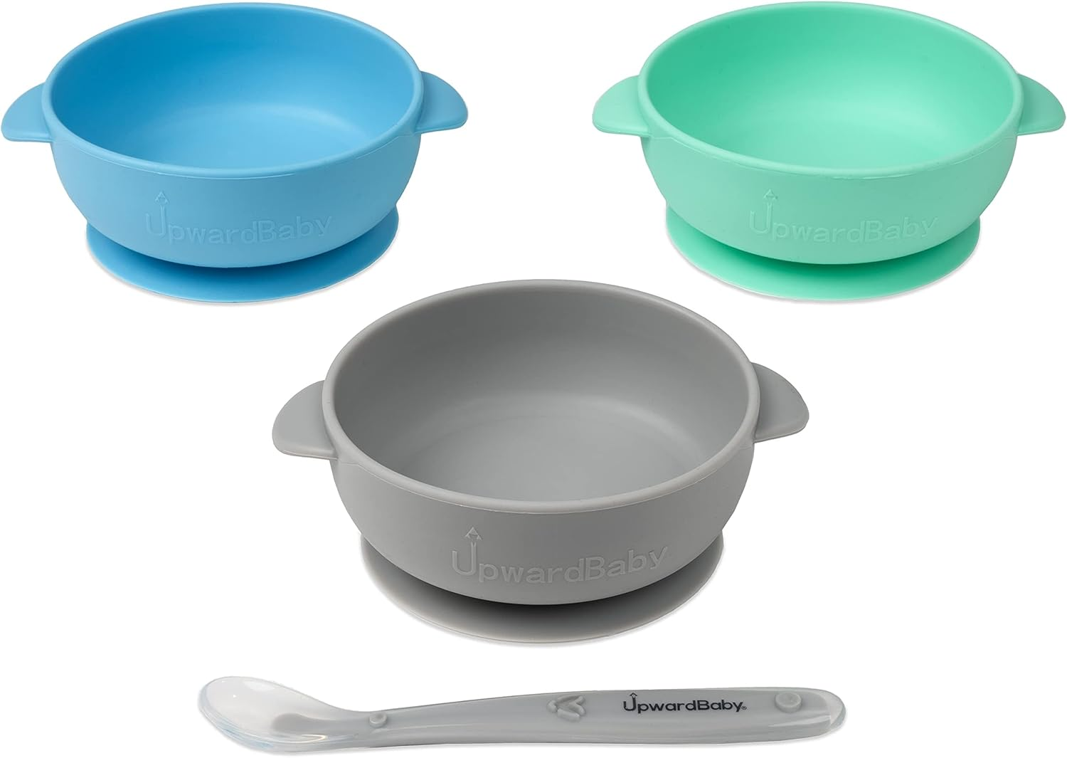 Silicone Baby Bowls with Suction Set - Strong Suction Design for Toddlers 1-3, Easy-Grip Baby Spoon for Self-Feeding, BPA Free Feeding Bowls, 4-Piece Set