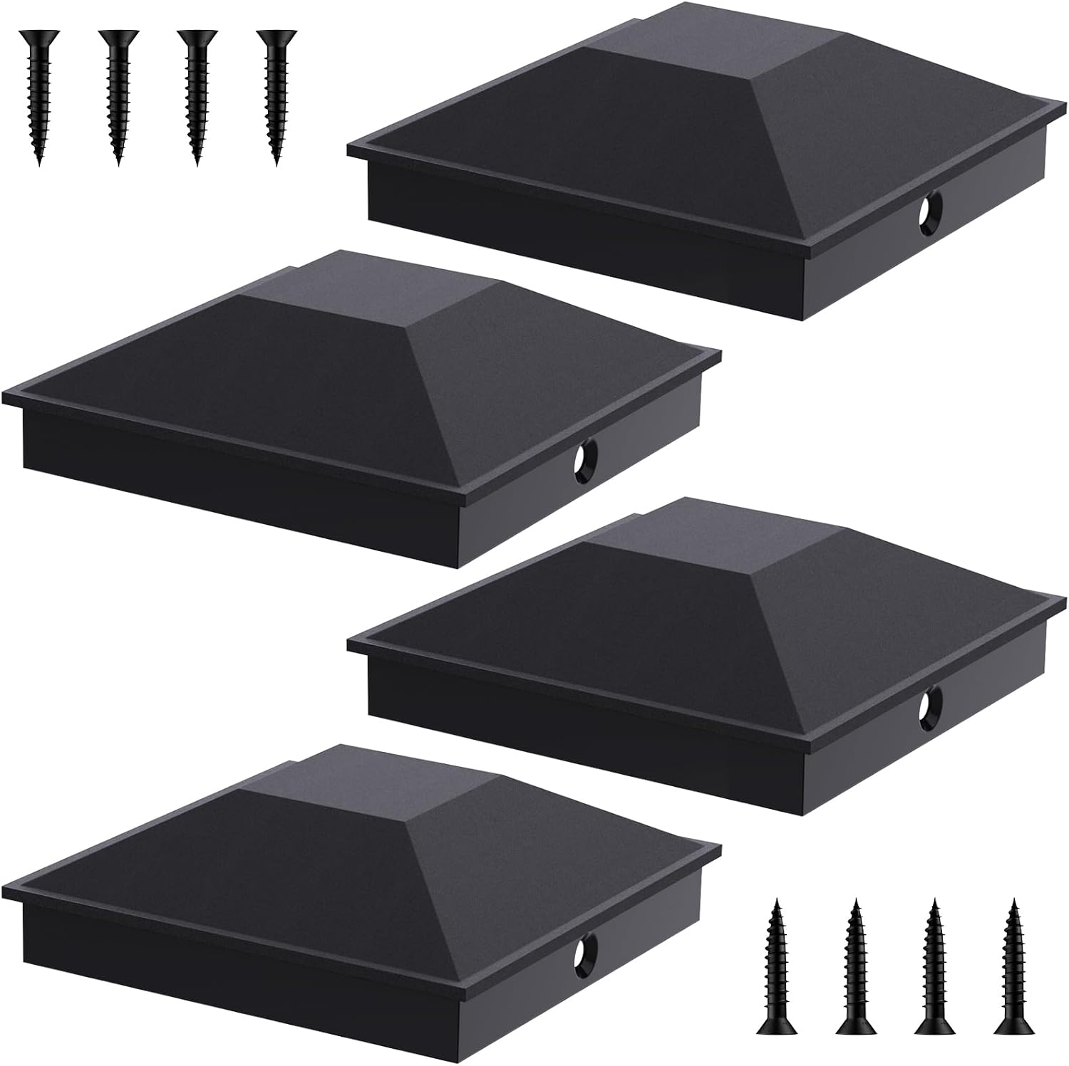 4x4 Post Caps Black(Actual 3.5