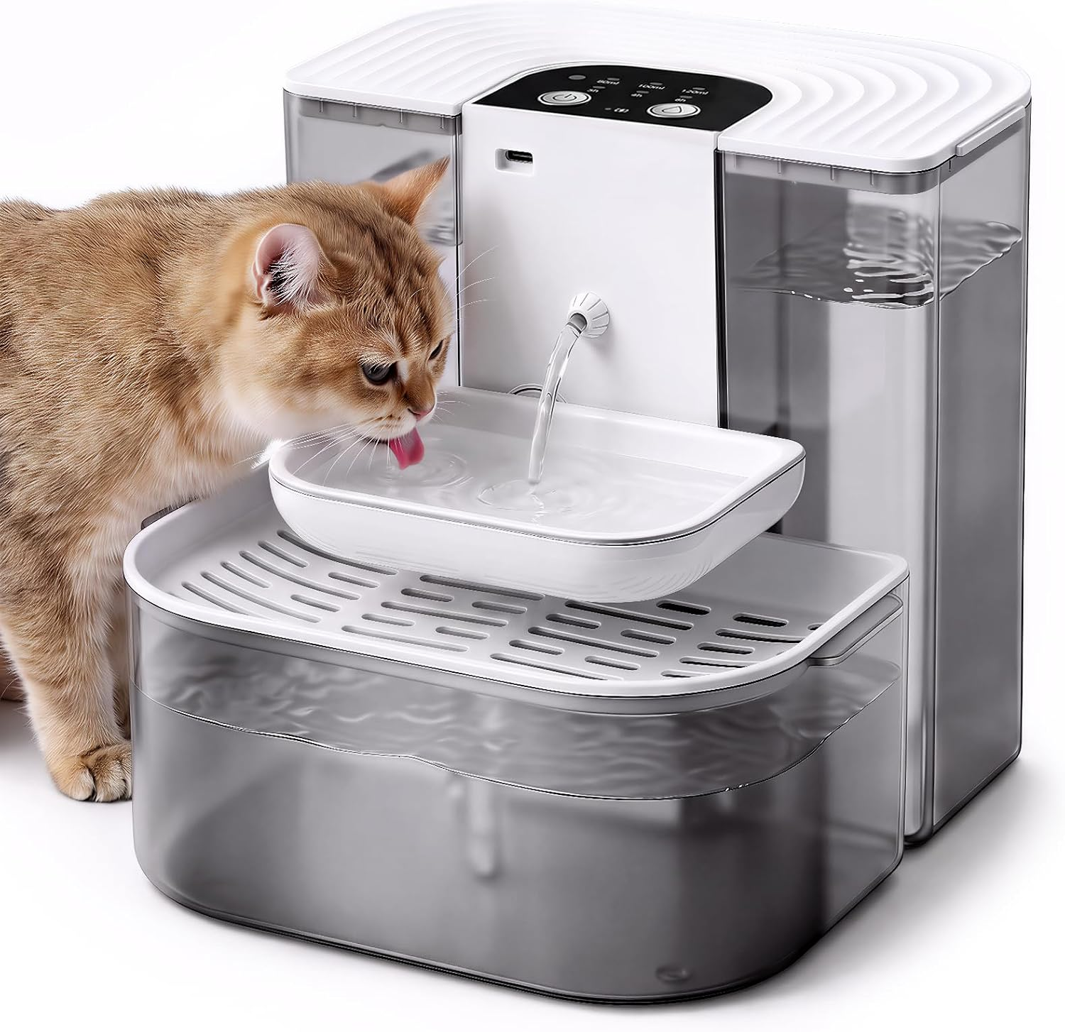 4.5L Wireless Cat Water Fountain for Drinking, No Filter Required