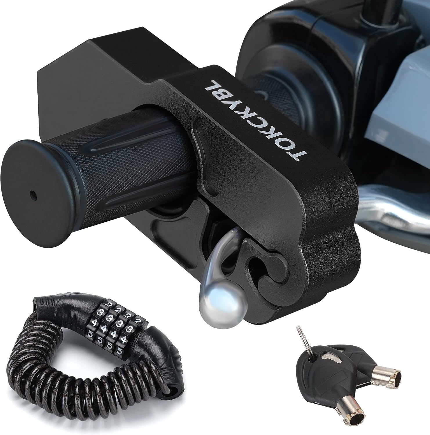 Motorcycle Lock, Heavy Duty Anti Theft Helmet Brake Handlebar Lock