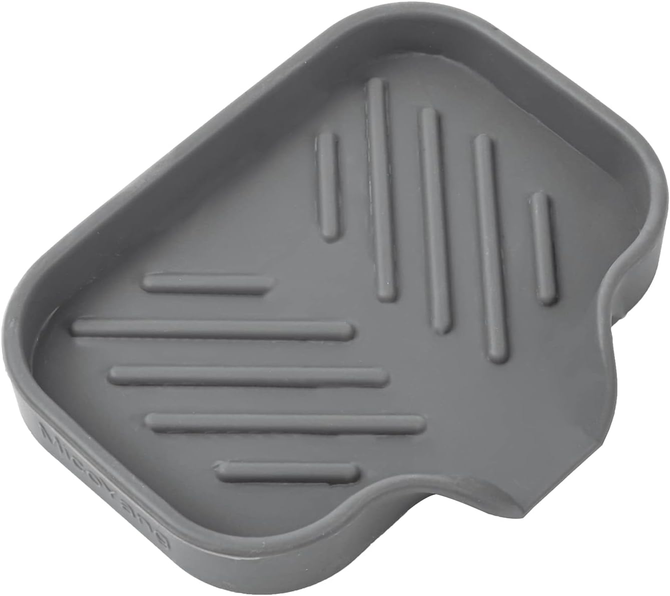 Silicone Bathroom Soap Dishes with Drain Spout-Bathroom and Kitchen Sink Organizer,Sponge Holder,Dish Soap Tray,Perfect for Dispenser,Scrubber,Bottle,Cup on Sink or Counter-Grey 4.9