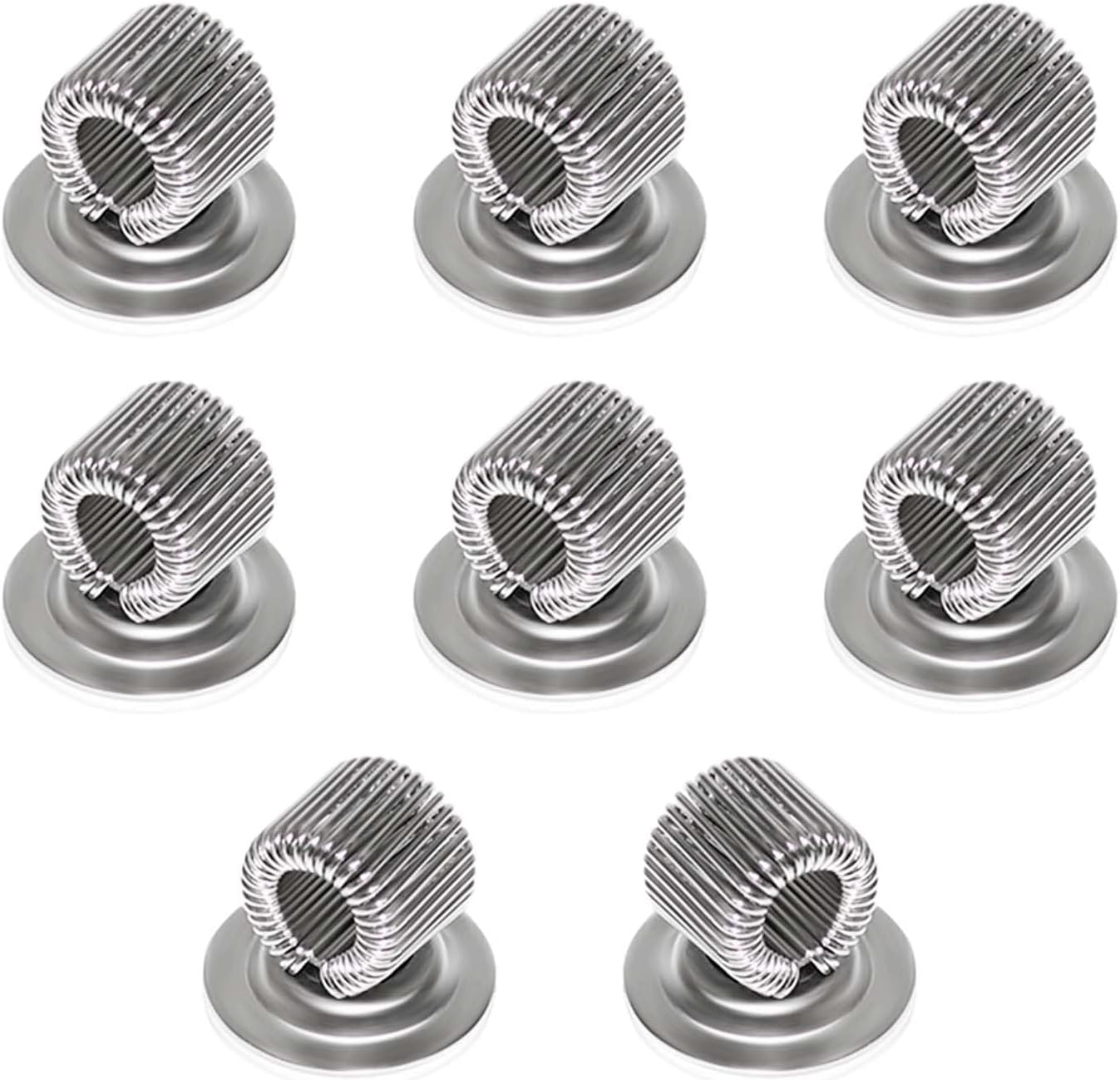 8 Pcs Manganese Steel Pen Holder Clips Self Adhesive Pencil Organizer with Adjustable Spring Loop for Erase Board Whiteboard Bulletin Board Refrigerator Map Office Home Fit Any Size (Silver)