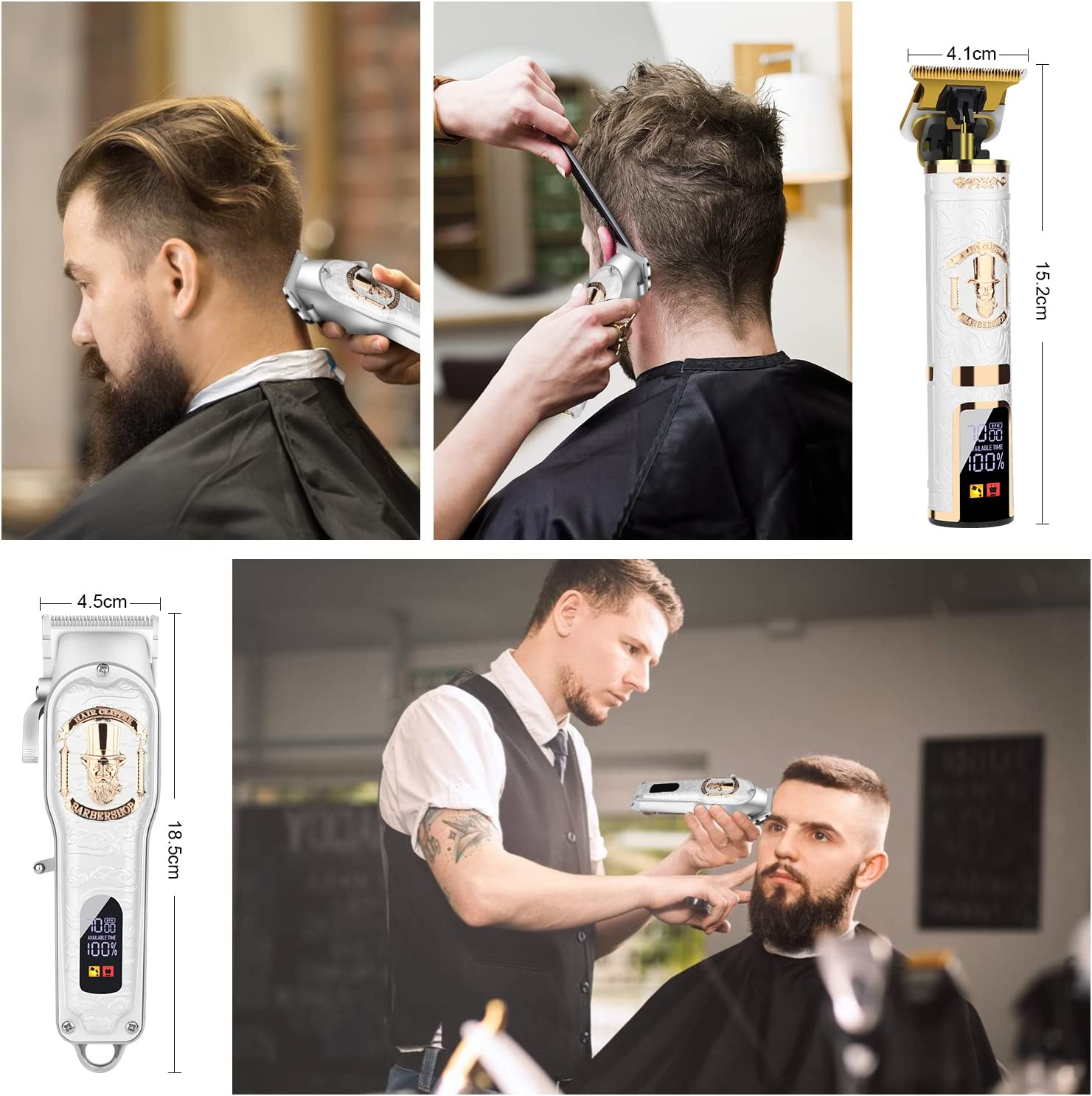 HIENA PRO Hair Clippers for Men T-Blade Trimmer Set, Men Professional Cordles... - Picture 8 of 16