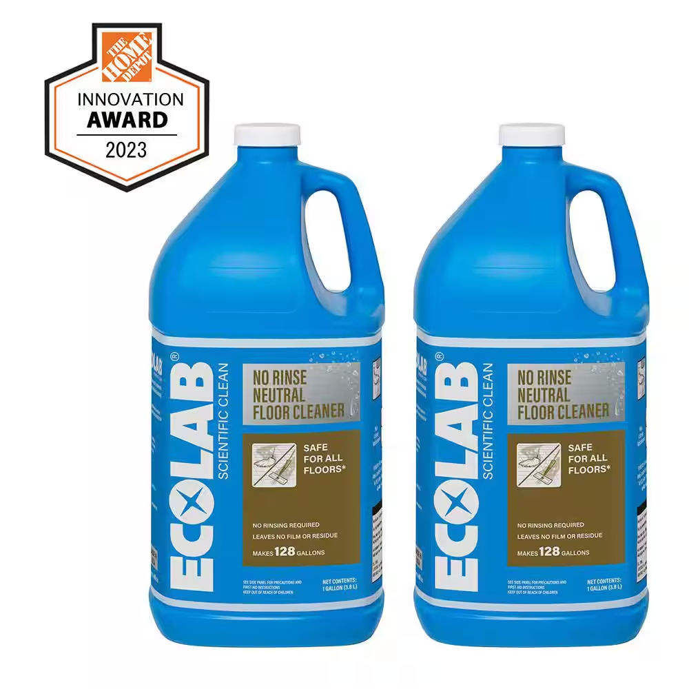 1 Gal. No Rinse Neutral Floor Concentrate Cleaner, Residue Free Formula for Tile, Vinyl, Hardwood and Laminate (2-Pack)