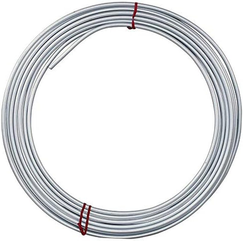 1/4" x 25' Galvanized Steel Brake and Fuel Line Tubing Coil for Automotive Use