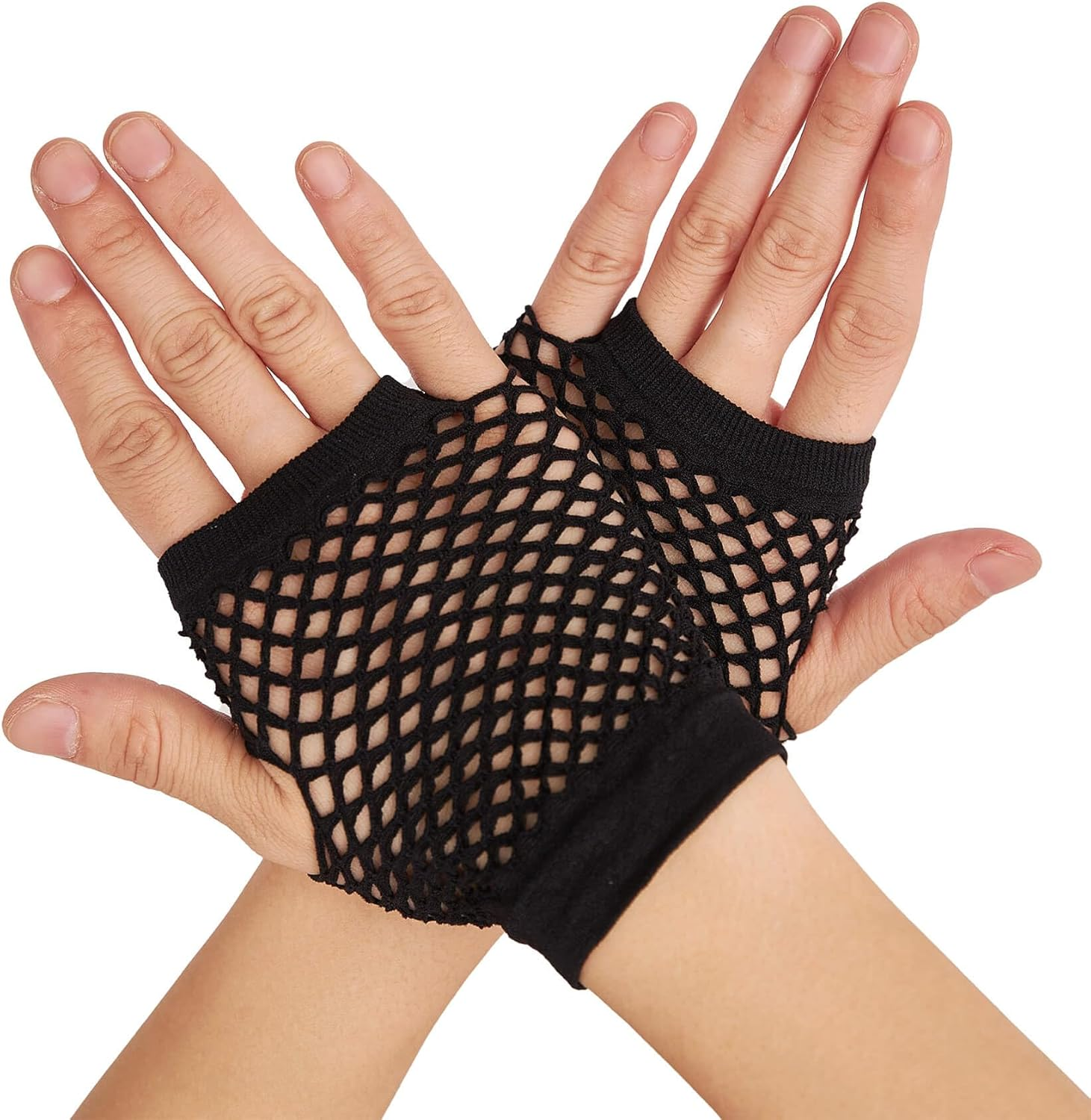 Short Fishnet Fingerless Gloves – Emo Goth 80s Style Accessories