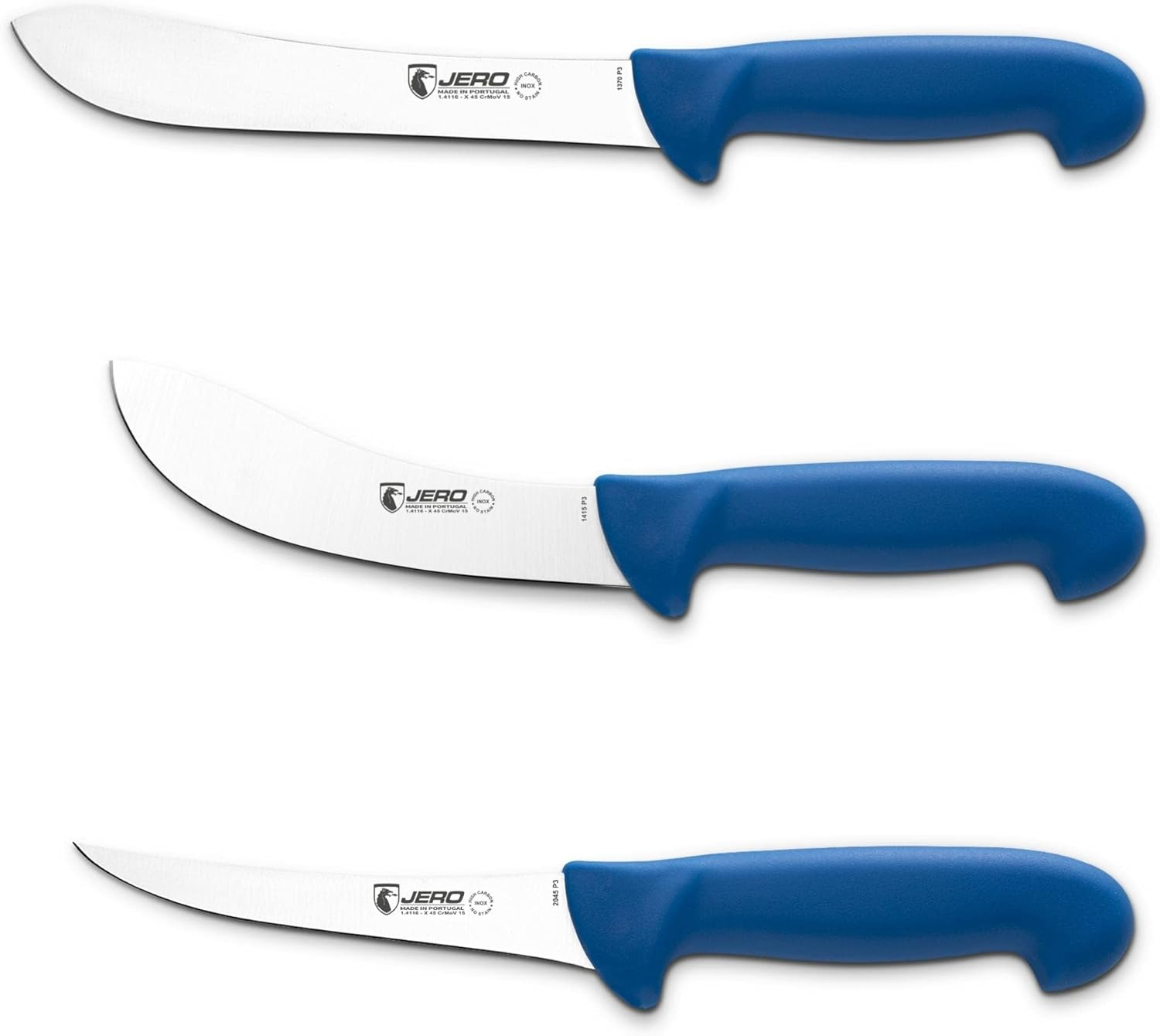 Jero 3 Piece Pro Butcher Meat Processing Set - Butcher, Skinning, Boning Knife