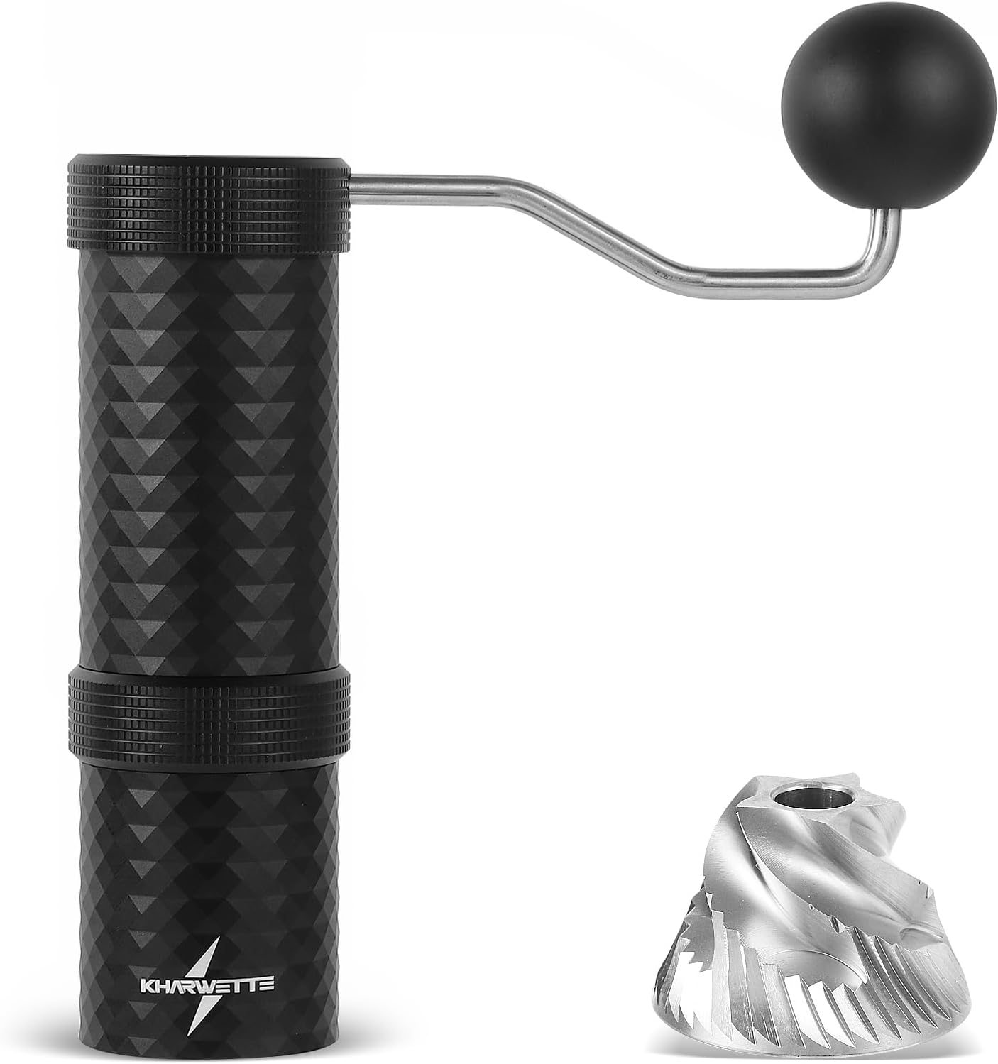 KharWette Manual Coffee Grinder Stainless Steel Conical Burr Capacity 20+g Ad... - Picture 9 of 13