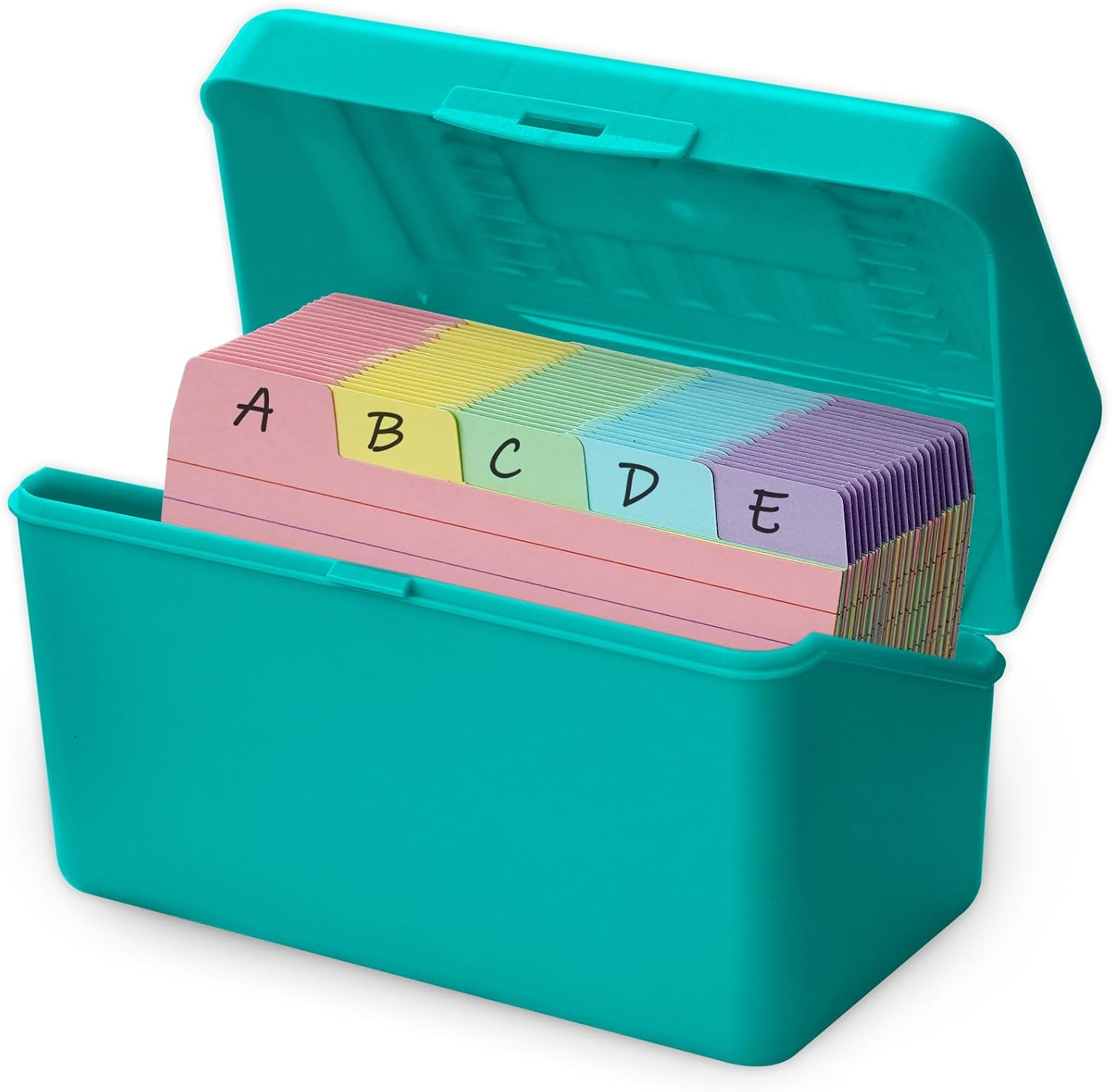 3x5 Index Card Holder Box with 100 Cards Dividers Tabs 3