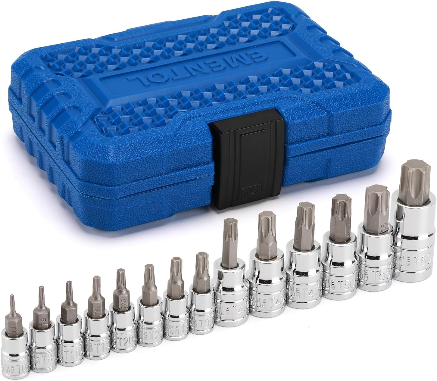 14PCS Torx Bit Socket Set, CR-V, S2 Steel, 1/4