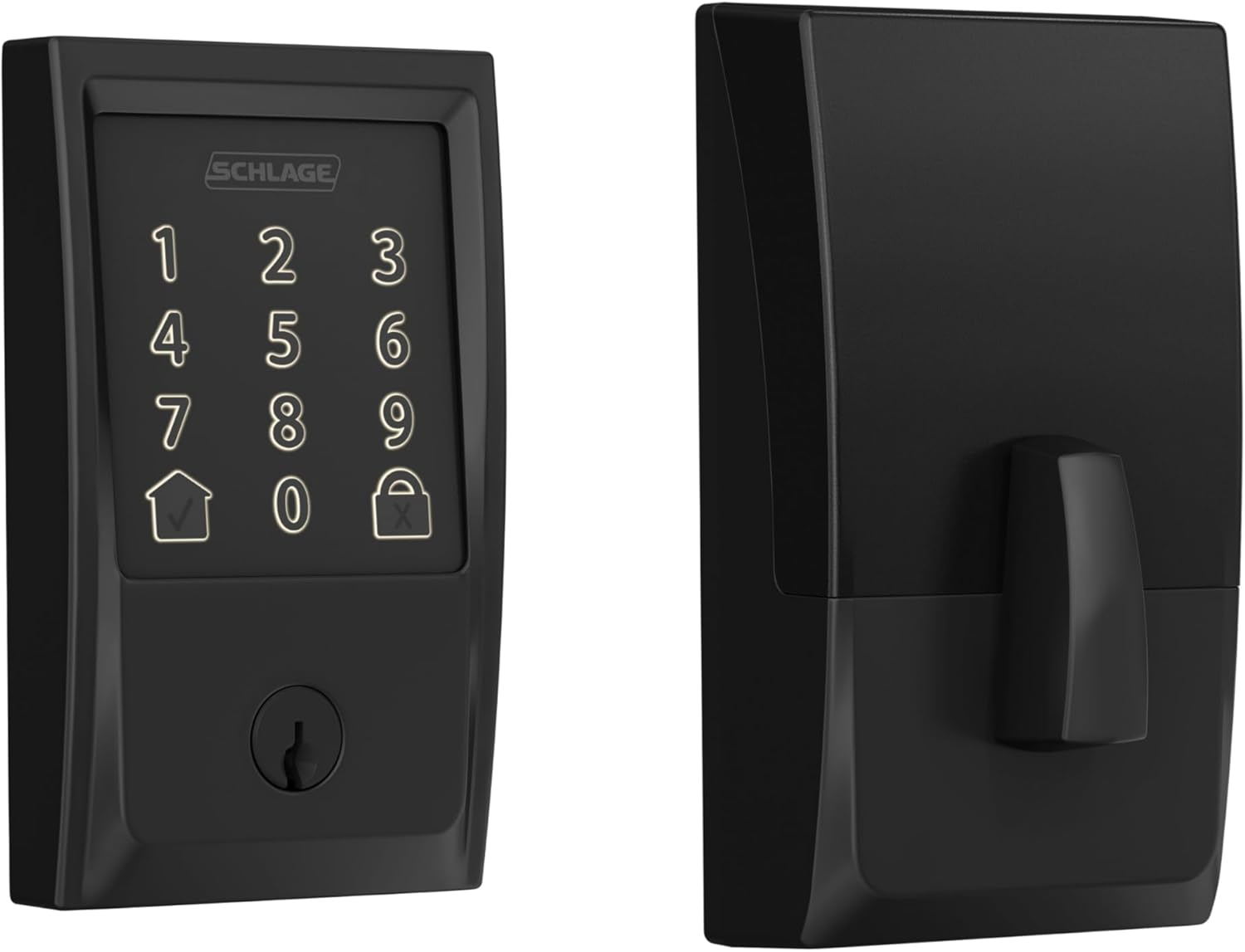 Encode Smart Wi-Fi Deadbolt Lock with Touchscreen Keypad, Keyless Front Door Entry, App Control, Alexa, Google Home and Airbnb Compatible, Matte Black, BE489WB CEN 622