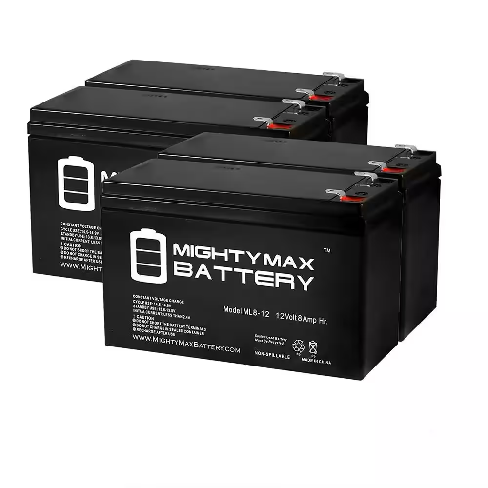 12-Volt 8Ah SLA Replacement Battery for Expertpower Exp1280 - 4 Pack