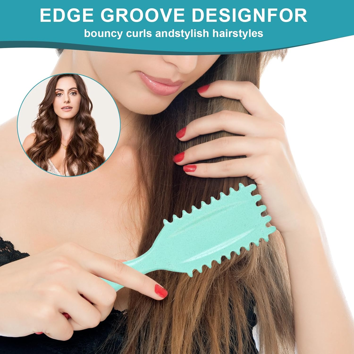 Curly Hair Brush for Defining and Detangling - Bounce Curl Boar Bristle Brush... - Picture 5 of 14