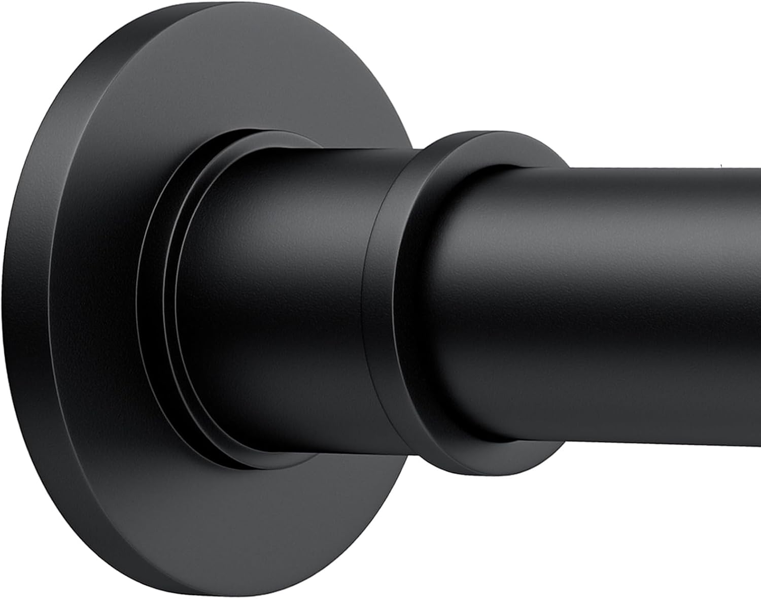 Shower Curtain Rod Adjustable 18-64 Inch, No Drilling Non Slip Stainless Steel Spring Tension Curtain Rod for Window or Bathroom, Matte Black