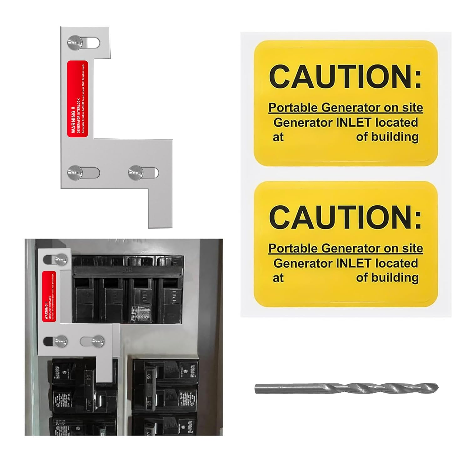 Generator Interlock Kit Compatible with Siemens,Ite,Gould Murray and Thomas and Betts 150 or 200 Amp Panels,1 1/4 Inch Spacing between Main Circuit Breaker and Generator Circuit Breaker