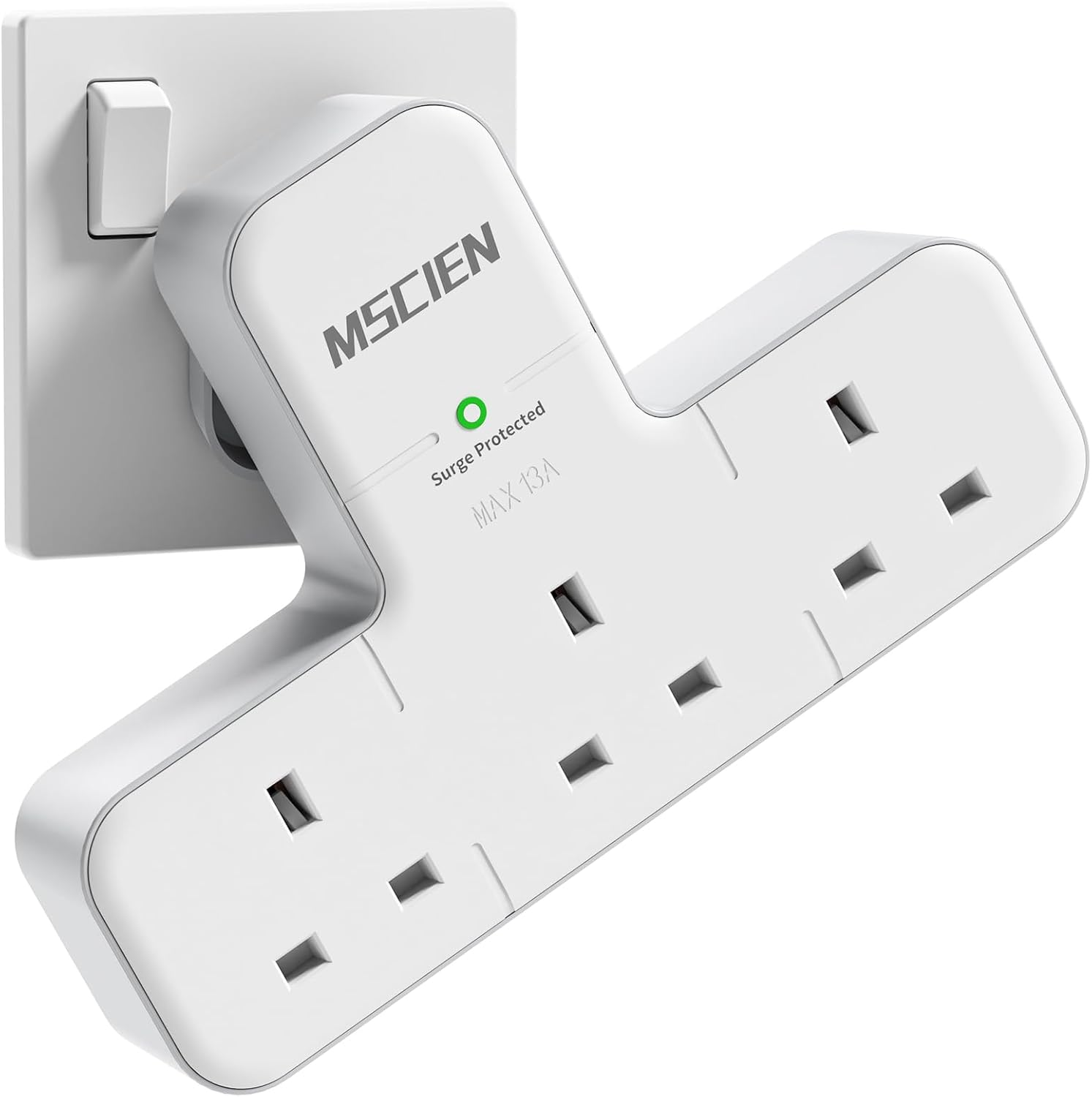 Multi Plug Adapter,  3 Way UK Plug Extension Socket with 315 Degree Rotat