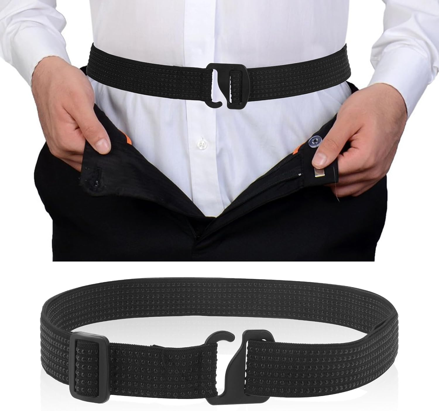 Shirt Stays Belt Crop Top Tuck Waist Band Belt Style Shirt Stay Adjustable Elastic Band with Non-Slip Glue Stretch Holder for Men Women Sweaters Work Casual Wear Gripping Jeans Pants Dresses