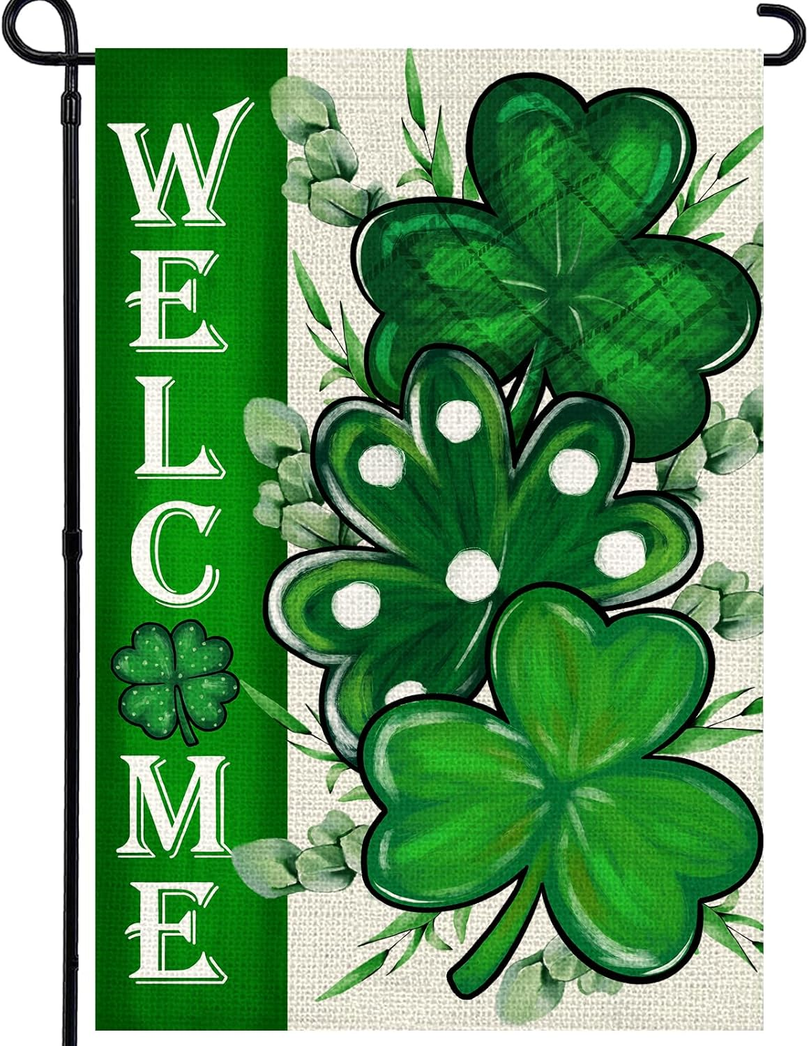 St. Patrick's Day Double-Sided Shamrock Garden Flag 12x18 Inch