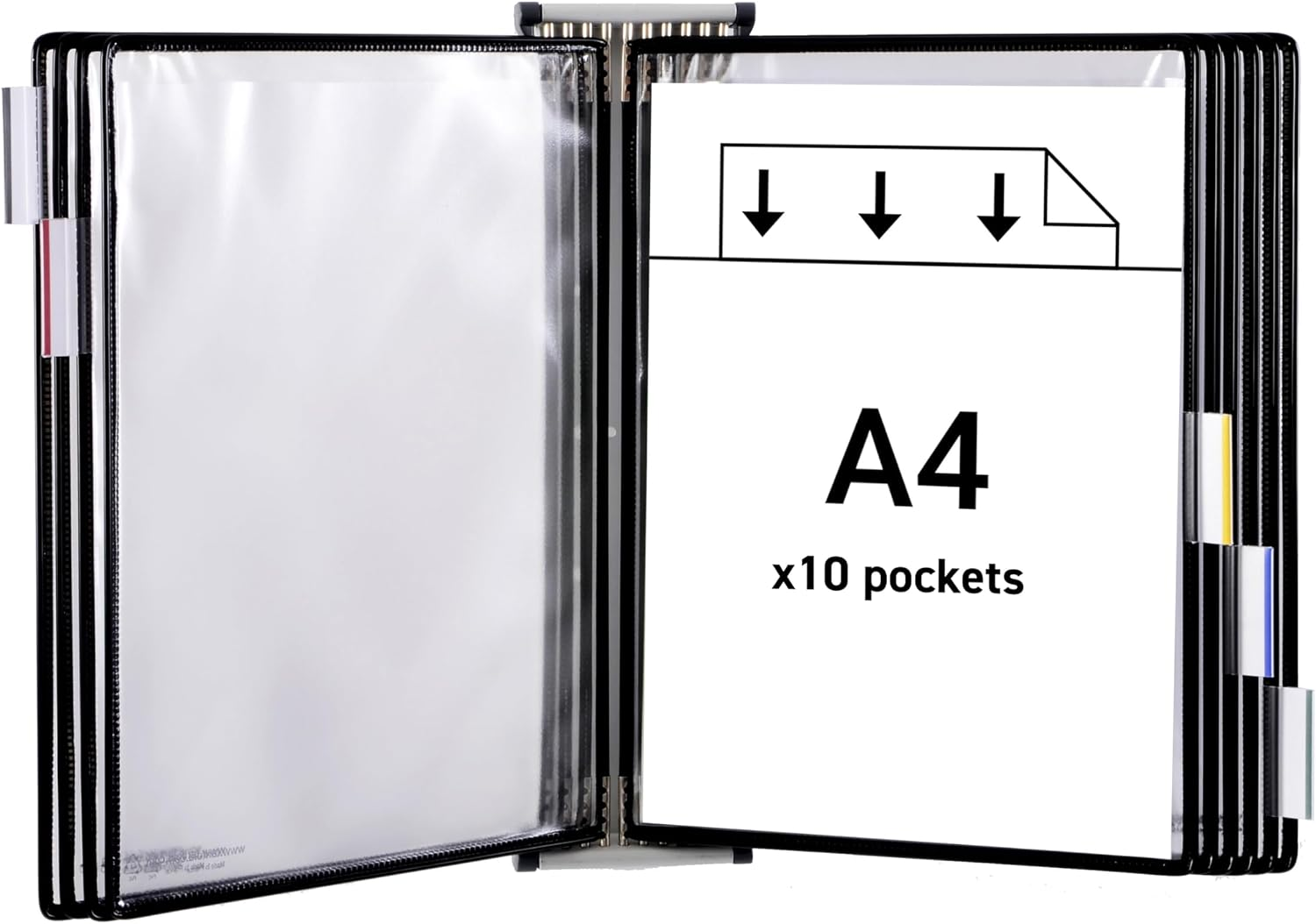 Tarifold TAA414107 A4 Wall Unit with 10 Pockets - Black