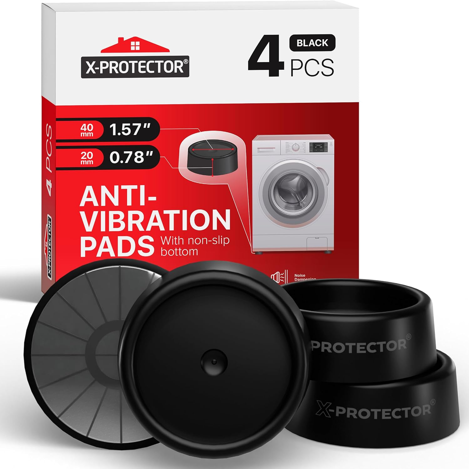 anti Vibration Pads for Washing Machine 4 PCS - Premium anti Vibration Pads for Washer with Non-Slip Bottom - Washing Machine anti Vibration Pads - Keep Washing Machine from Moving!