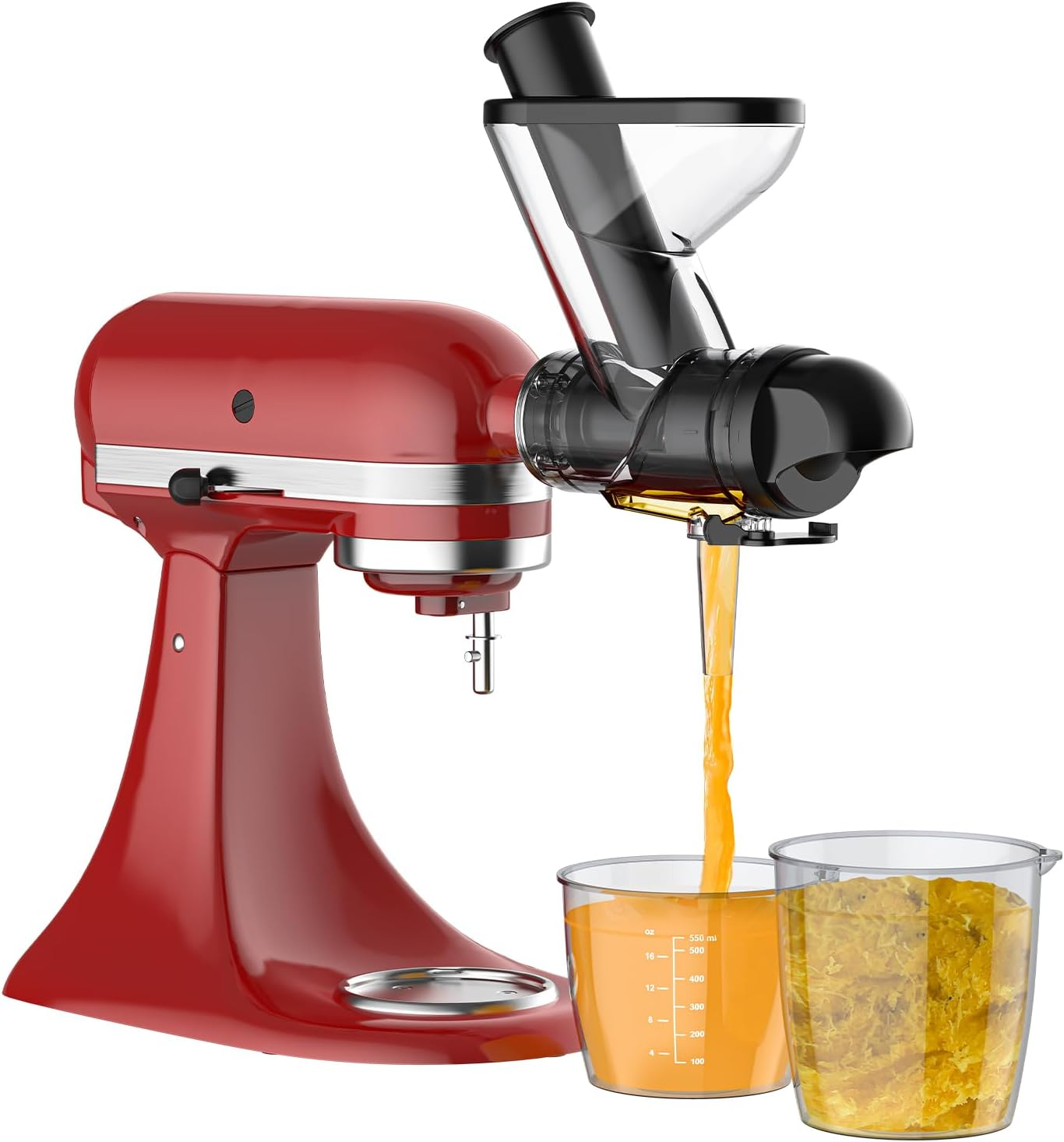 Masticating Juicer Attachment for Kitchenaid Stand Mixer, Cold Press Juicer Machine, Slow Masticating Juicer Attachment with Dual Feed Chute, All Kitchenaid Mixer Attachments by