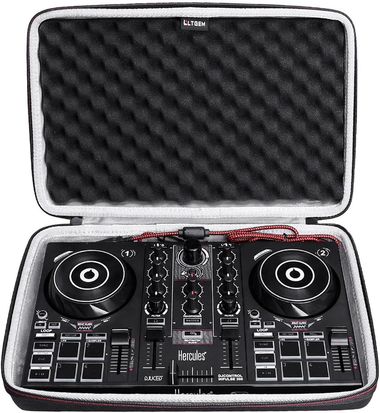 LTGEM DJ Controller Case for Hercules Djcontrol Inpulse 200 / Djcontrol Inpulse 200 MK2 - Hard Storage Travel Protective Carrying Bag (Case Only)