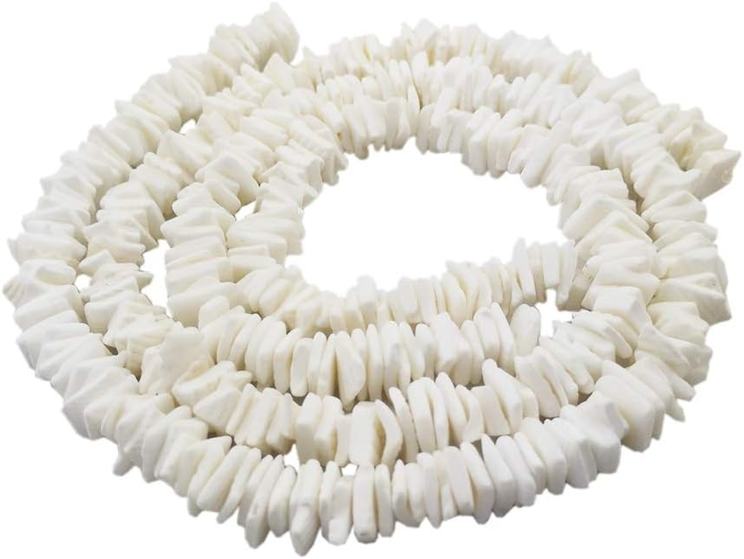 Natural White Clam Chips Shell Beads Irregular Puka Loose Beads Drilled for Craf
