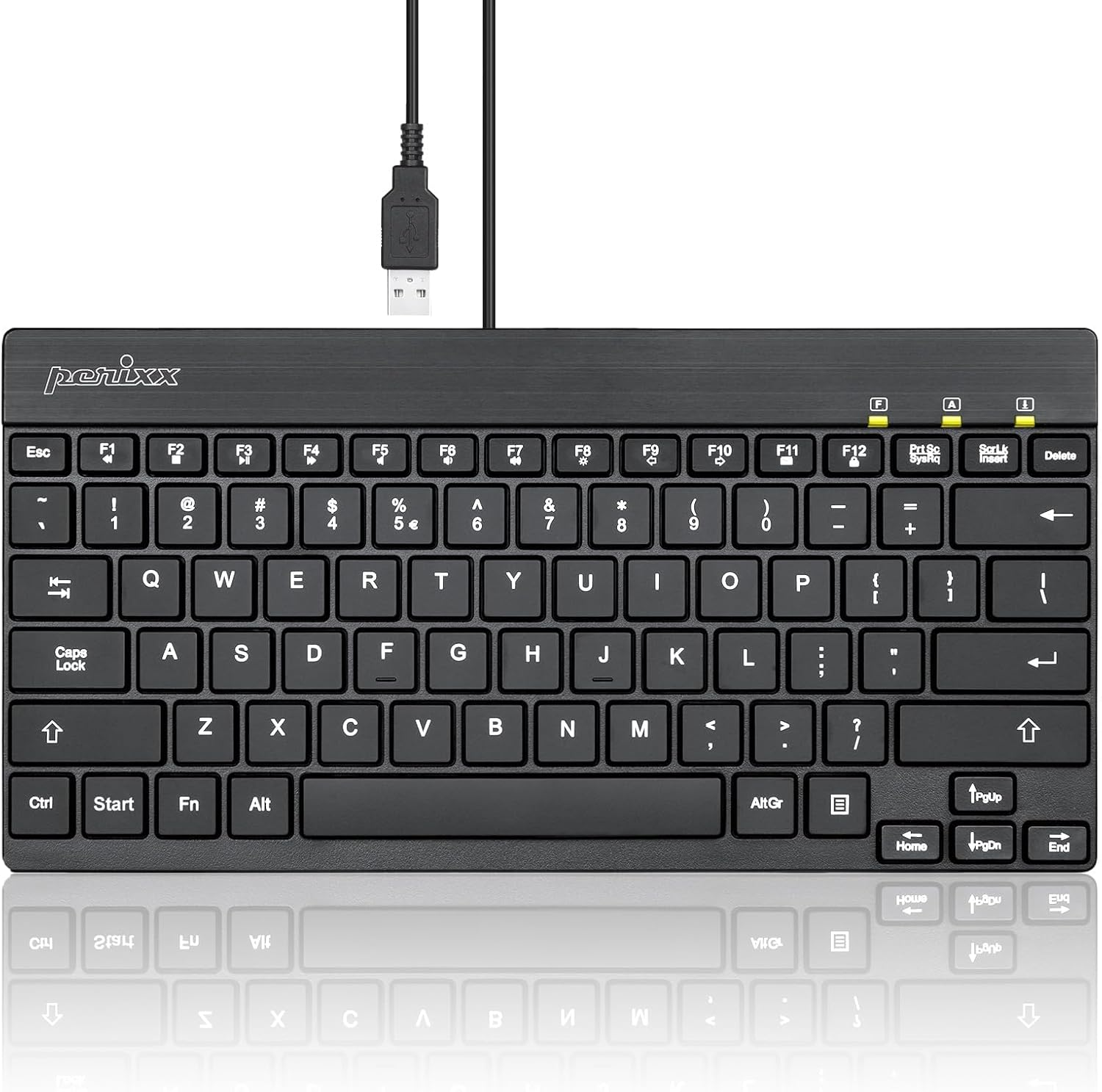 PERIBOARD-326 Wired Mini Backlit USB Keyboard with Low Profile Keys, US E