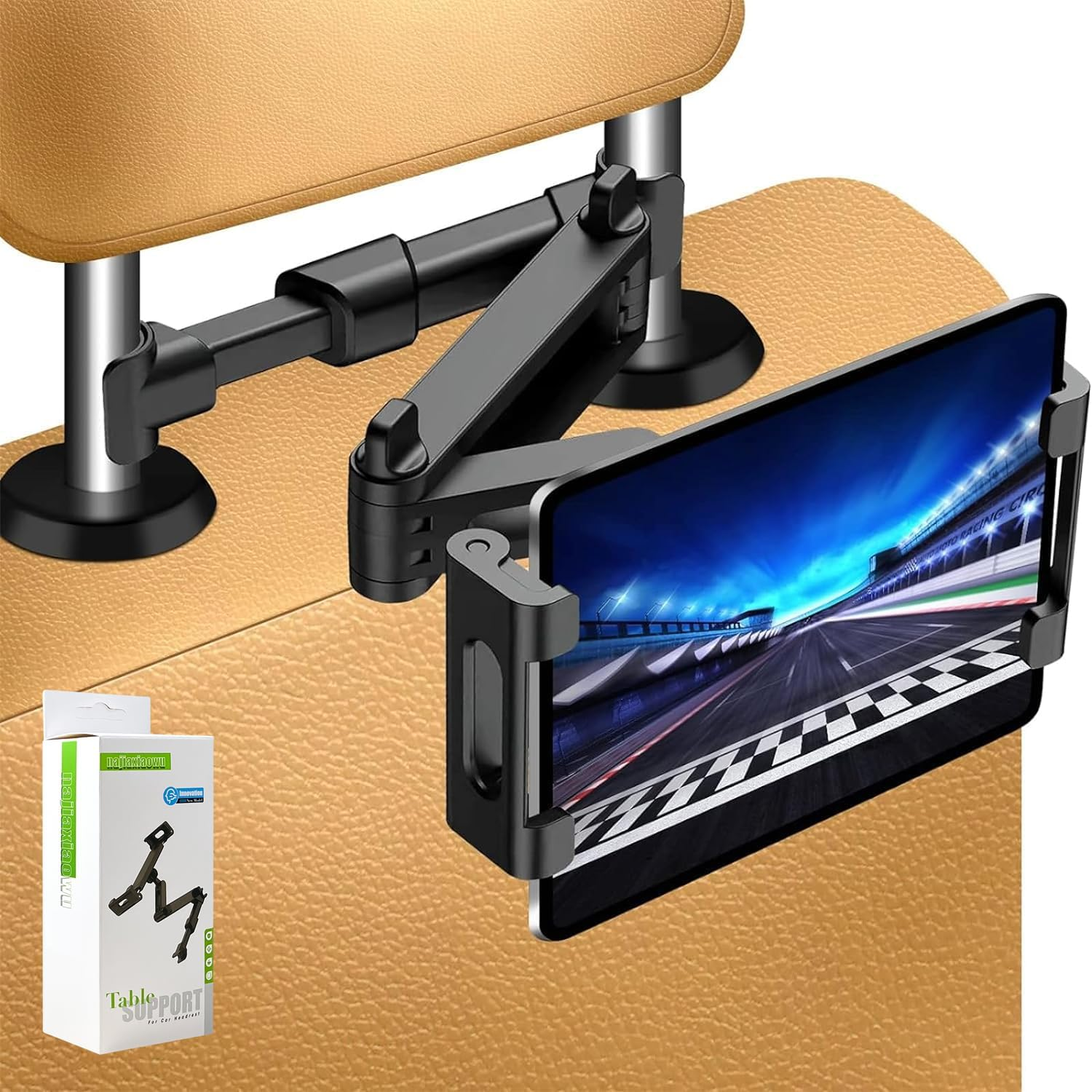 Soporte para tableta en el asiento trasero del coche giratorio de 360 grados