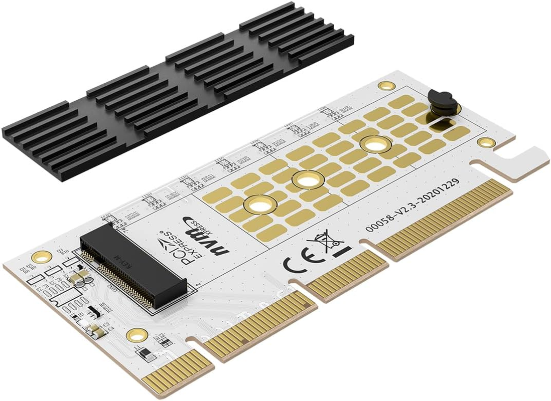 MAIWO M.2 Nvme SSD to Pcie 4.0 X4 X8 X16 Adapter Card with Aluminum Heatsink Ma