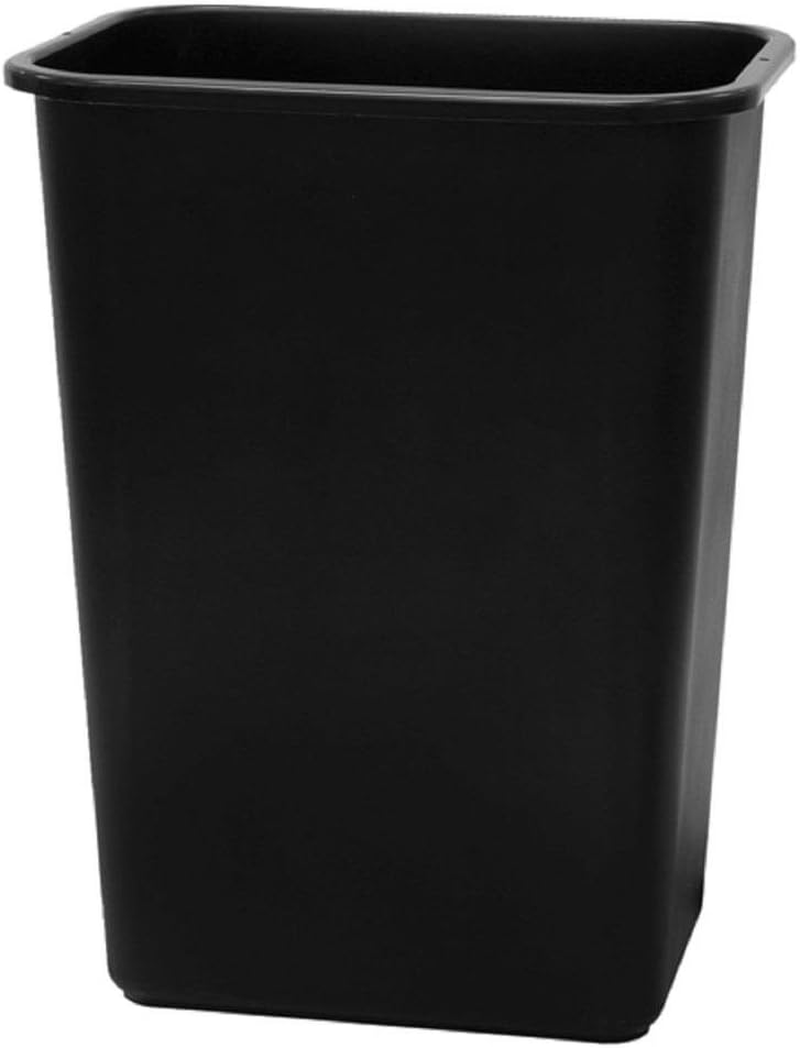 WB0060 Black Plastic 41 Quart Office Wastebastket-10.25 Gallon Trash Can in Black