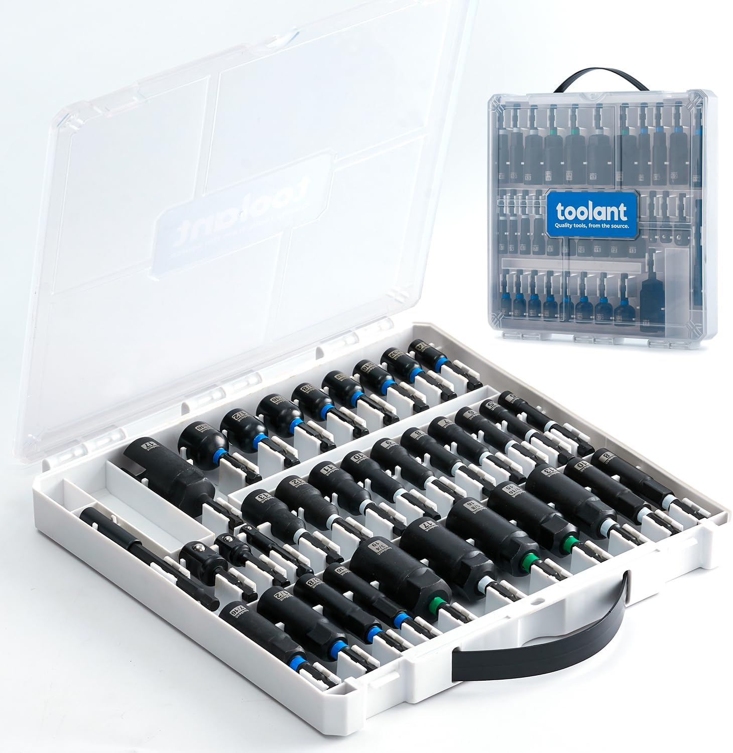 D1 SPEC DEEP80 34Φ Magnetic Nut Driver Set, 34Pcs Impact Driver Bit Set, Deep Nut