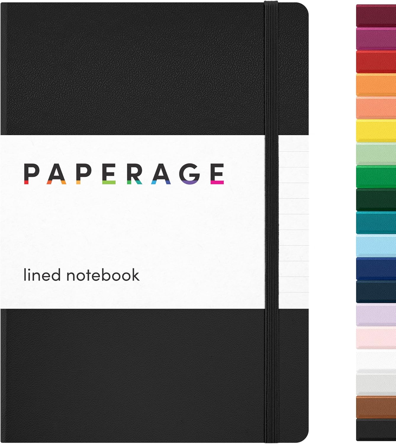 Lined Journal Notebook, (Black), 160 Pages, Medium 5.6 in x 8 in - 100 GSM Thick Paper – Hardcover Journaling Notebook for Work, School & Note Taking