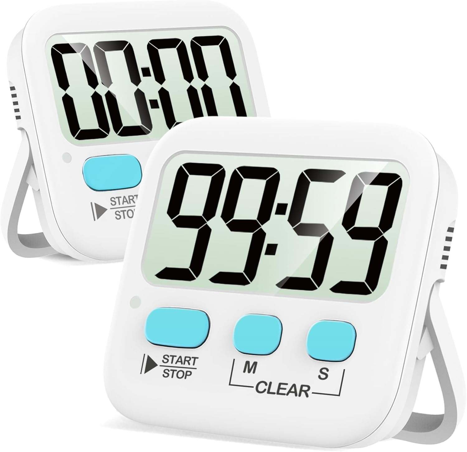 2 Pack Digital Timer for Kids, Magnetic Countdown Kitchen Timers for Cooking, Egg, Classroom, Teacher, Exercise, Study, Oven - Battery Included