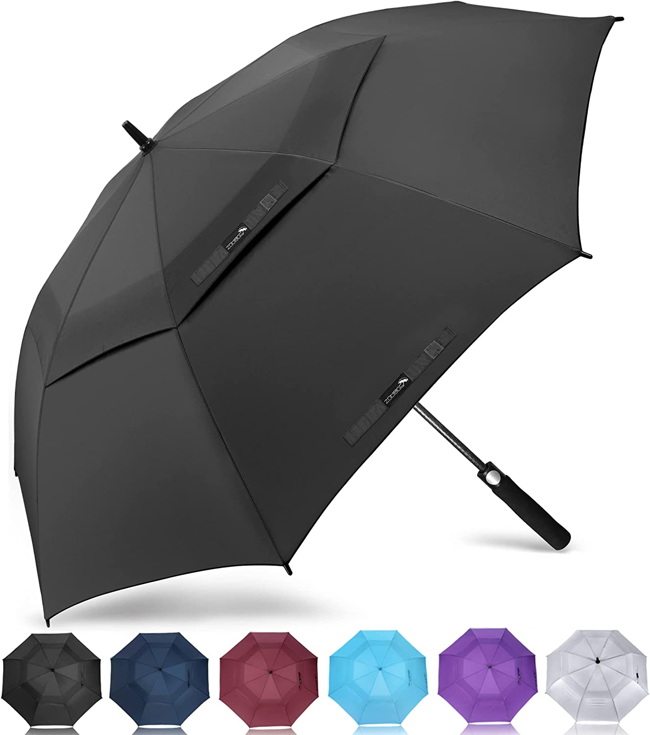 Automatic Open Extra Large Golf Umbrella 51/54/62/68 Inch, Double Canopy Vented Windproof Oversize Stick Umbrellas for Rain