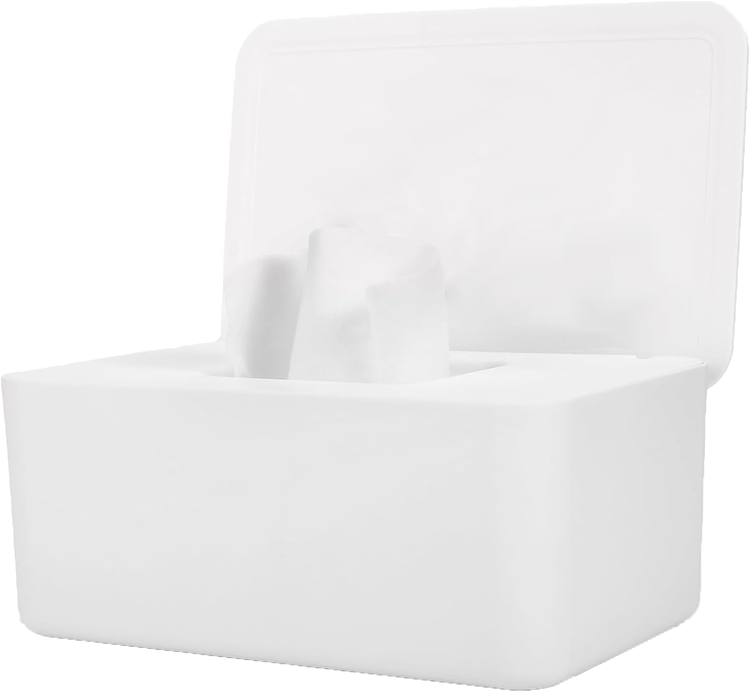 Baby Wet Wipe Dispenser with Sealed Lid, Anti-Slip Wet Wipe Box, Easy to Replenish, Keep Wet Wipes Moist, Suitable for Travel and Home Use (White) -
